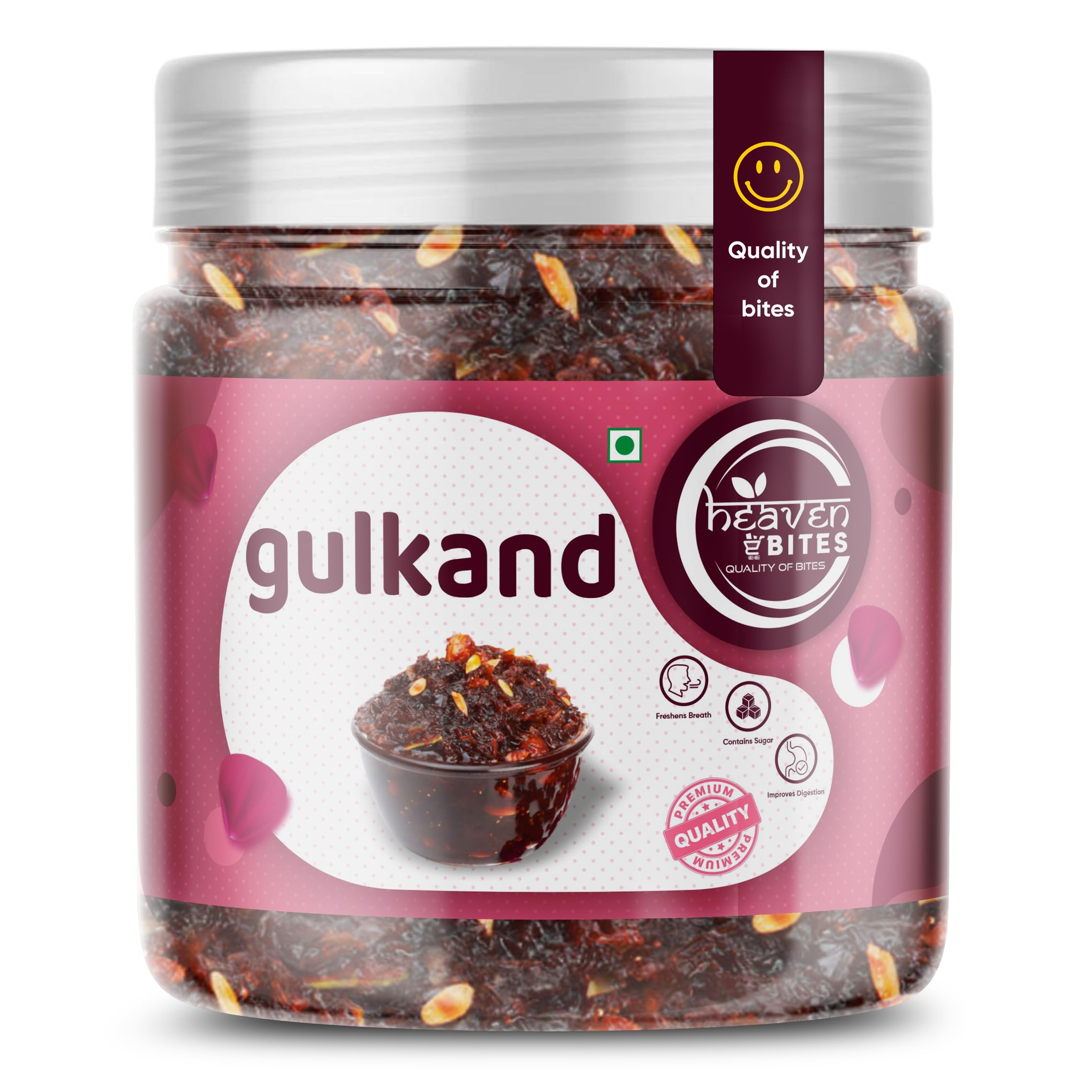 Heaven Bites Gulkand | Rose Petal Jam | No Artificial Flavours | Digestive & Healthy Rose Gulkand | Good for gut health, No chemicals or preservatives (1kg)