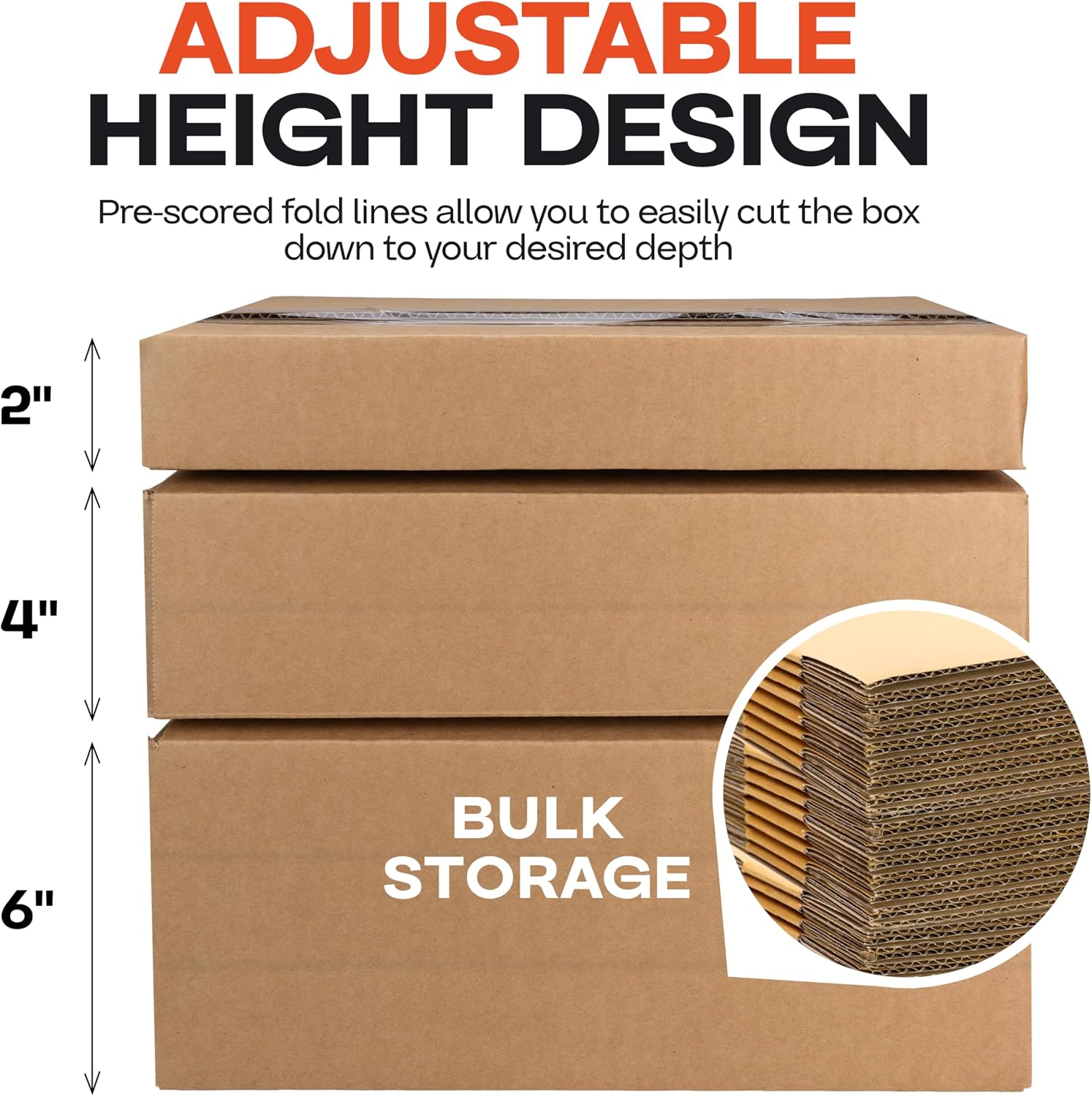 Multi-Depth Corrugated Shipping Boxes 14"L x 12"W x 6"H, 10-Pack image 4