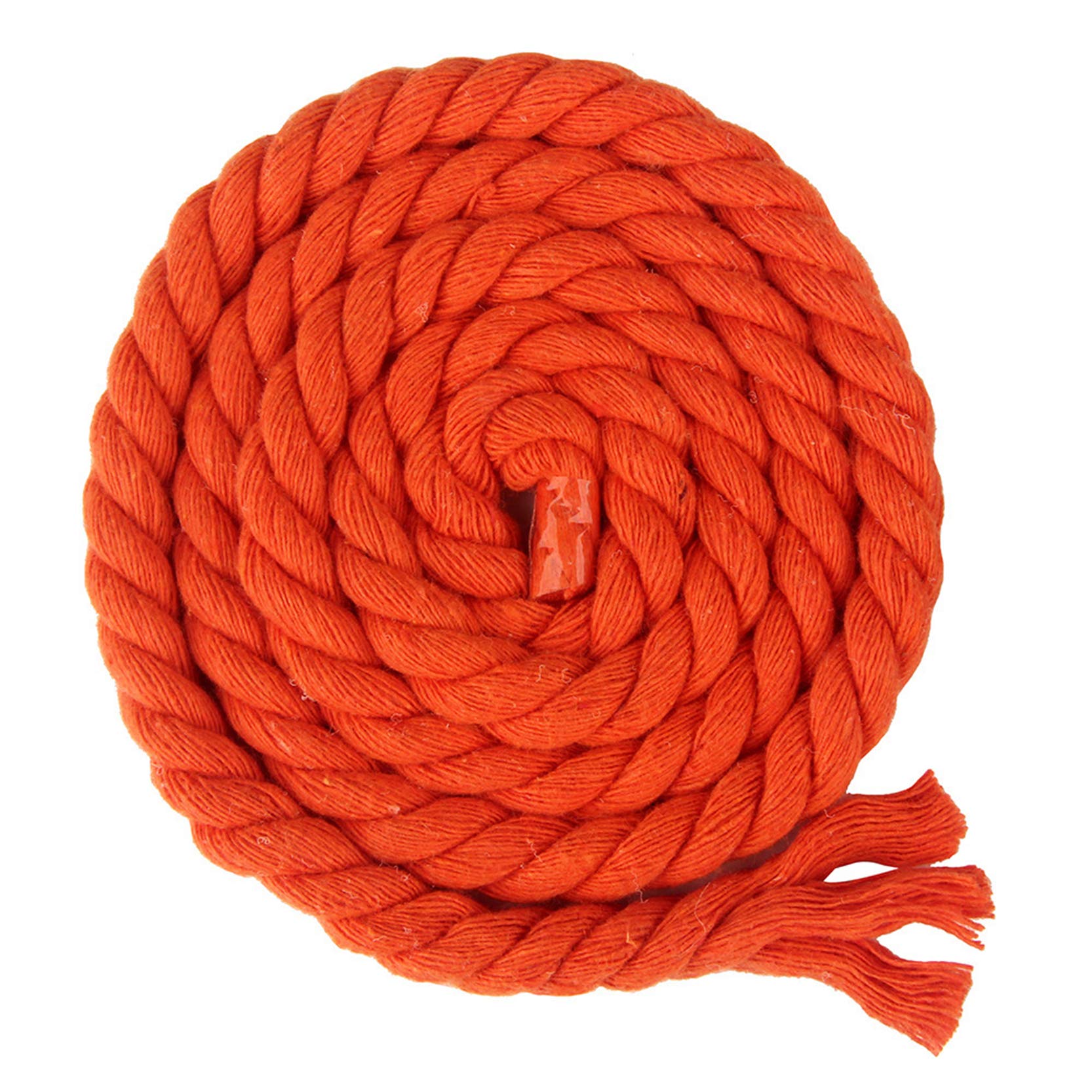 ZNKZJ Cordón de macramé Cuerda de algodón Natural de 8 mm, Cuerda de macramé 100 Metros 3 hebras Trenzado Suave, Cordón de algodón de Color para Manualidades, Cuerda de decoración, orange-100m