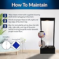 Vista 7 de Alpine Corporation MLT170S - Fuente de cascada para interiores y exteriores de 48 pulgadas con luz LED, moderna fuente de agua de pared negra