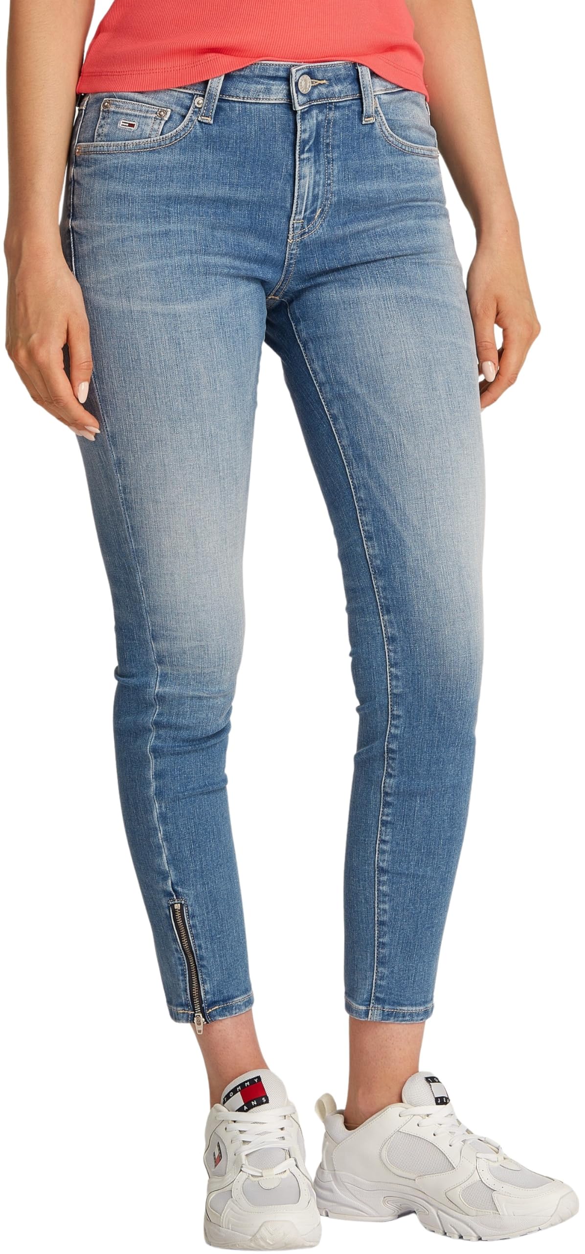Tommy Jeans Damen Skinny Sophie Lw Skn ANK Zip Bi1239 Dw0dw20023