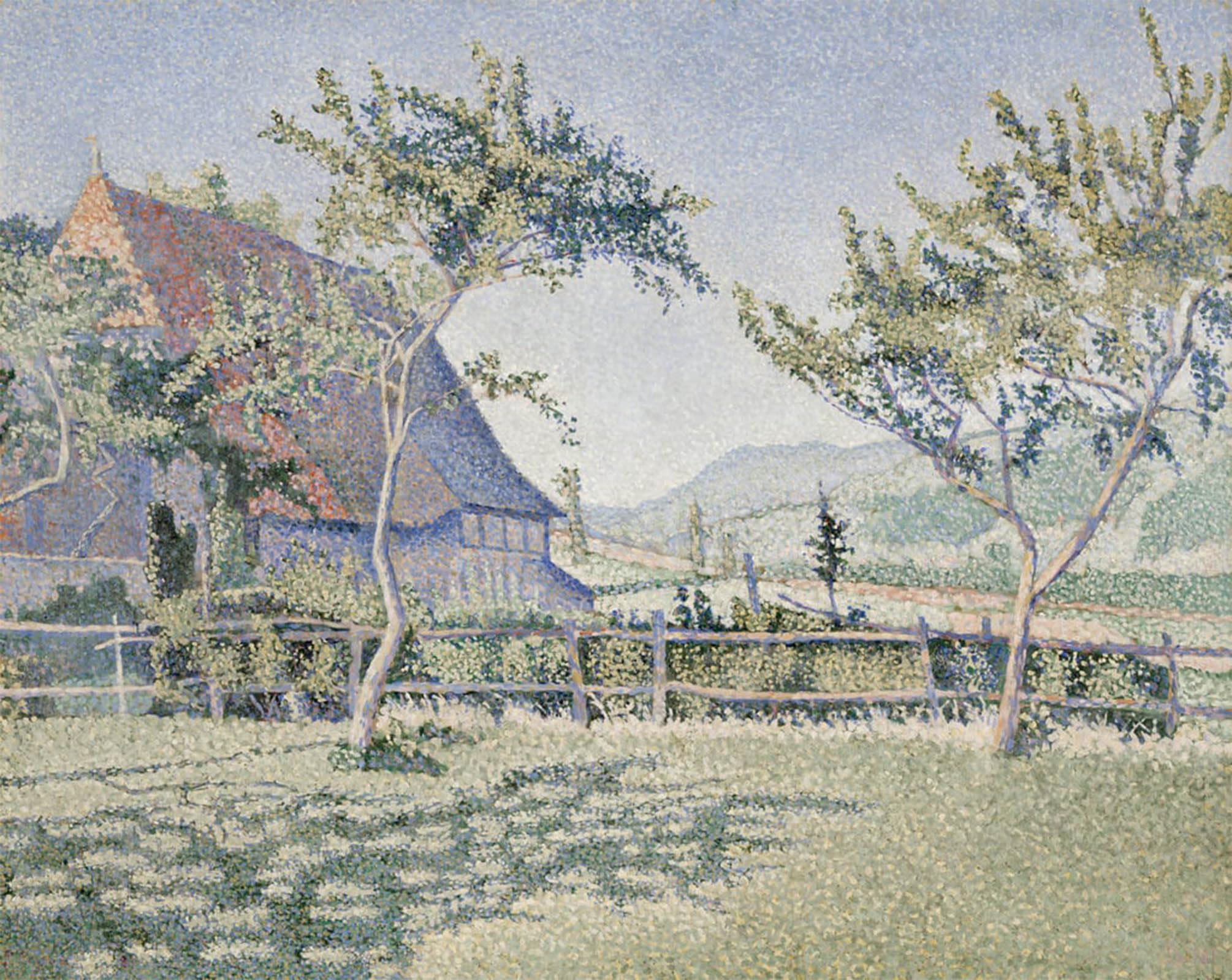 POSTERIIk Famous Modern Artwork Art Mural Comblat-le-château the Meadow Opus June-july by Paul Signac Oil Paintings Pictures for Home Decor 60x90cm