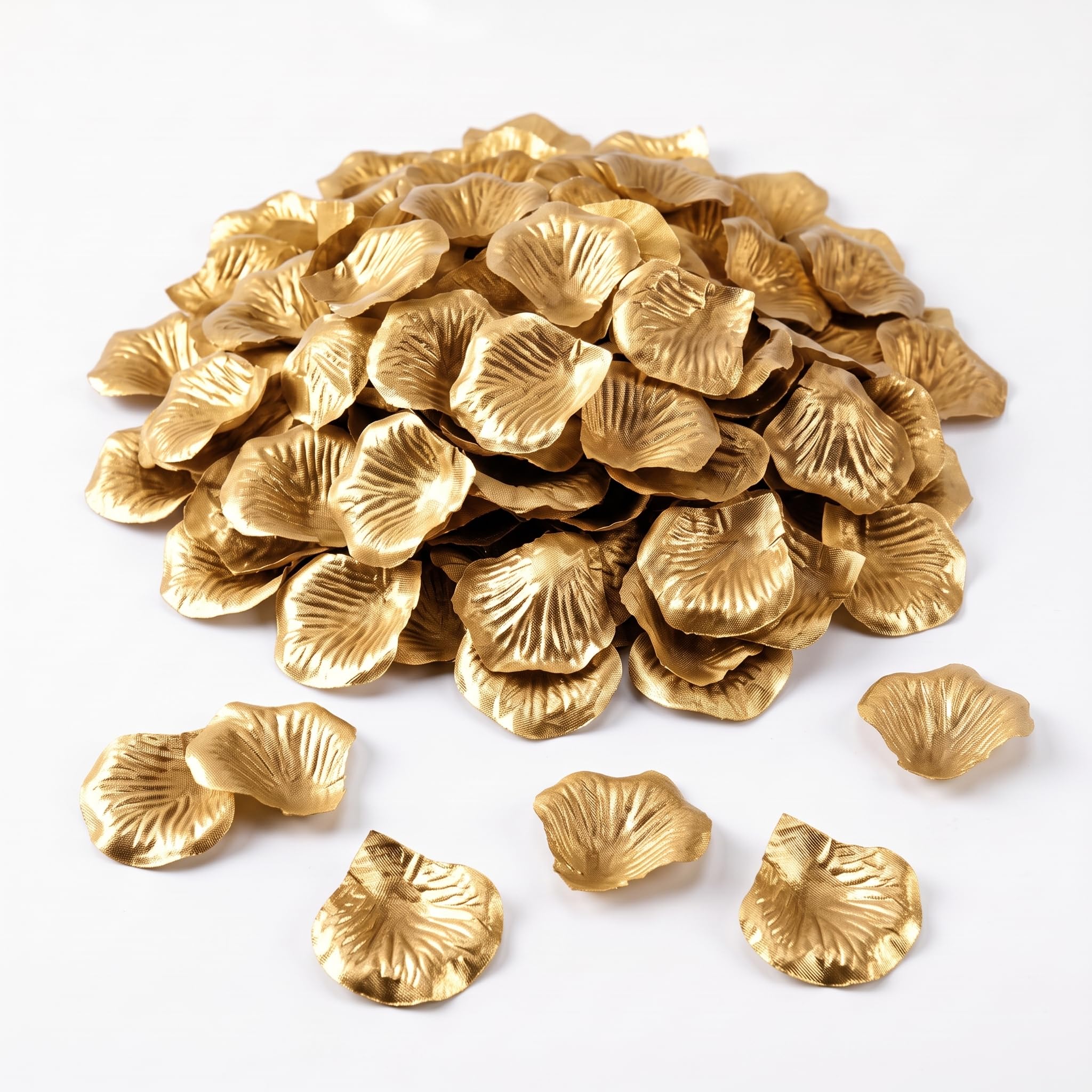 Ertzinla 2000Pcs Gold Artificial Rose Petals, Non-Woven Realistic Fake Petals for Wedding Valentine's Day Romantic Decor (2000, Gold)