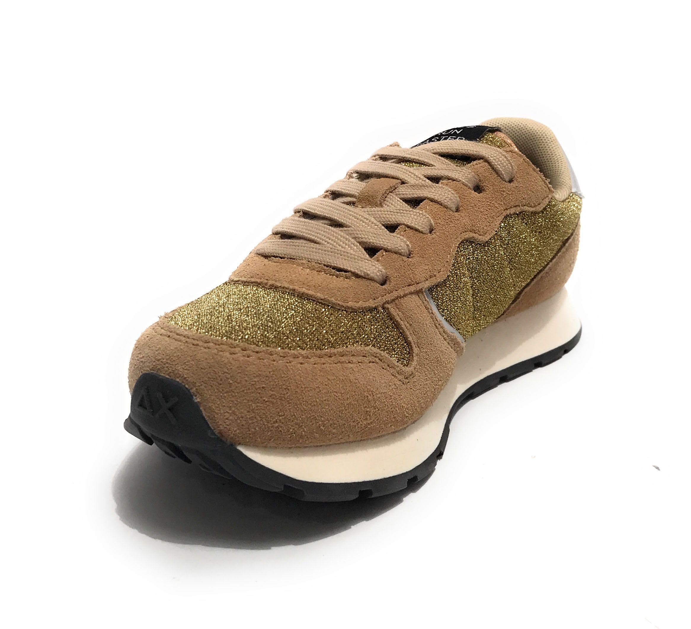 SUN68 Scarpe Sneaker Girl's Ally Glitter Textile Teen Suede/Nylon Oro Z25SU07 Z44404T 38