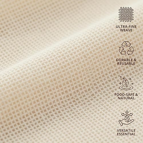 Miniatura 7 de Estopilla  Bolsa de leche de nueces, colado reutilizable, paño de muselina de mantequilla sin blanquear para cocinar, yogur, jugo  paño de queso