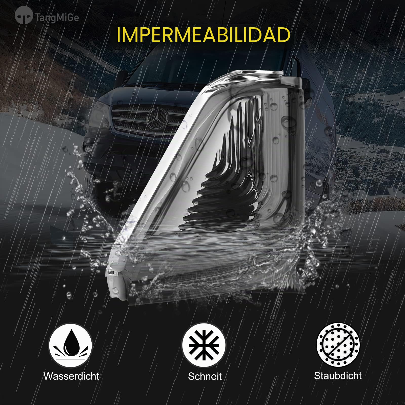 TangMiGe Retrovisor luces de giro intermitente indicador lateral espejo para Mercedes Benz MB Sprinter 906 2006-2018, 907/910 2018-up; Volkswagen VW Crafter 30-50 (2E) 2006-2016