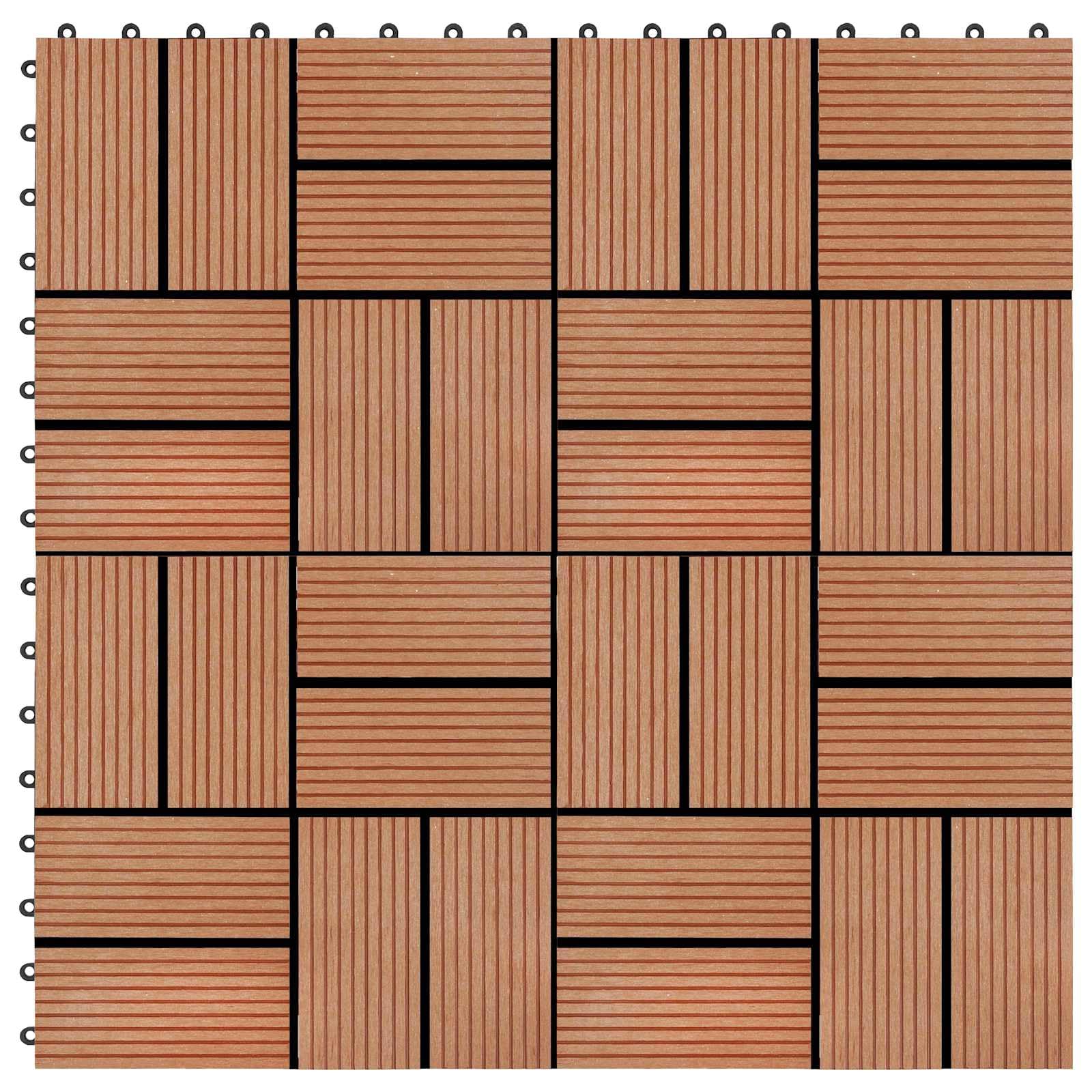 Generisch Terrassenfliese 22 STK. Teak 30 x 30 cm WPC,Haushaltsbedarf,18 kg-3444840
