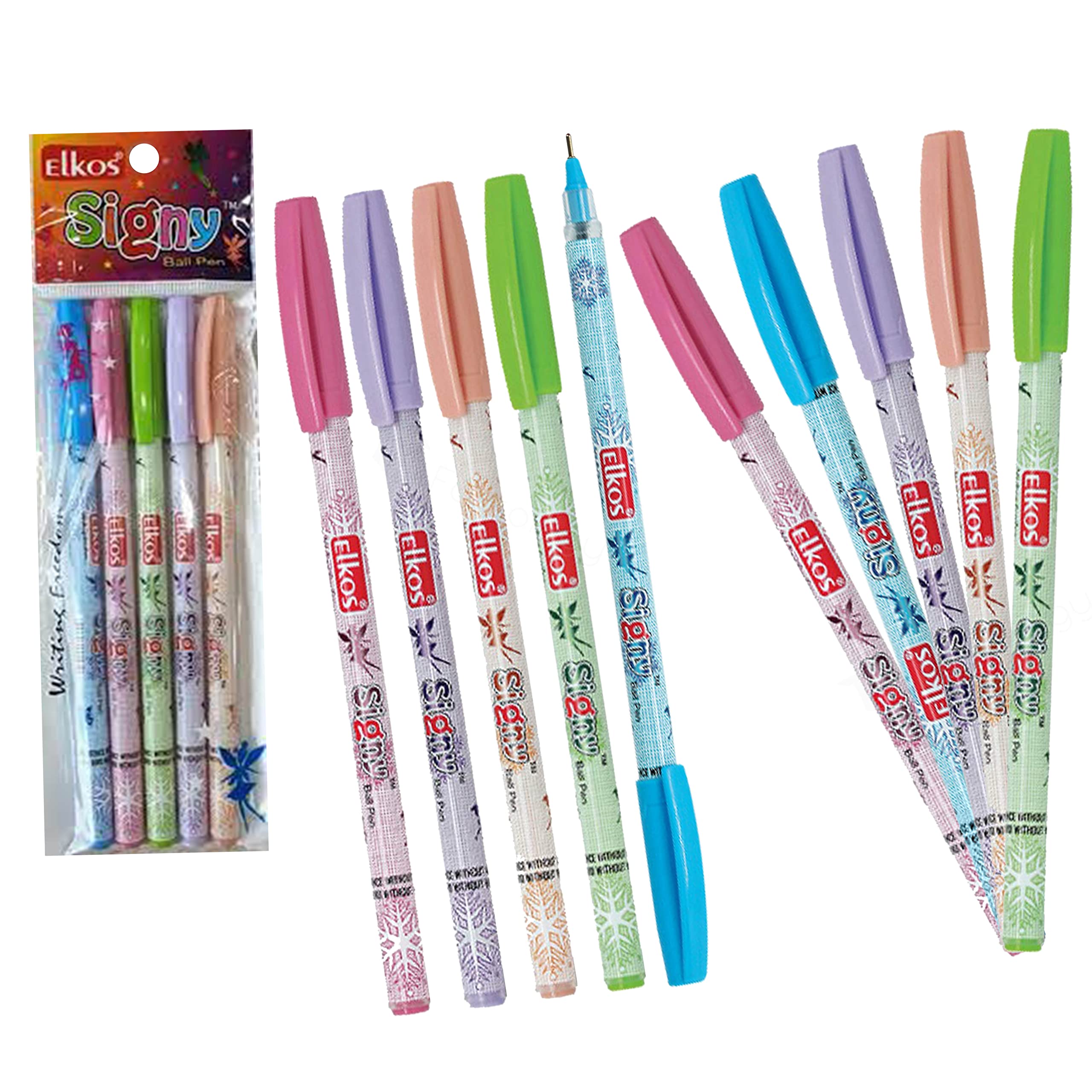 ELKOS SignST Ballpoint Pens, BLUE, 0.7mm Fine Point, Pack of 20, Smooth Writing Ball Pens, Perfect School Office Home Pens, PATEL Black Ball Pen