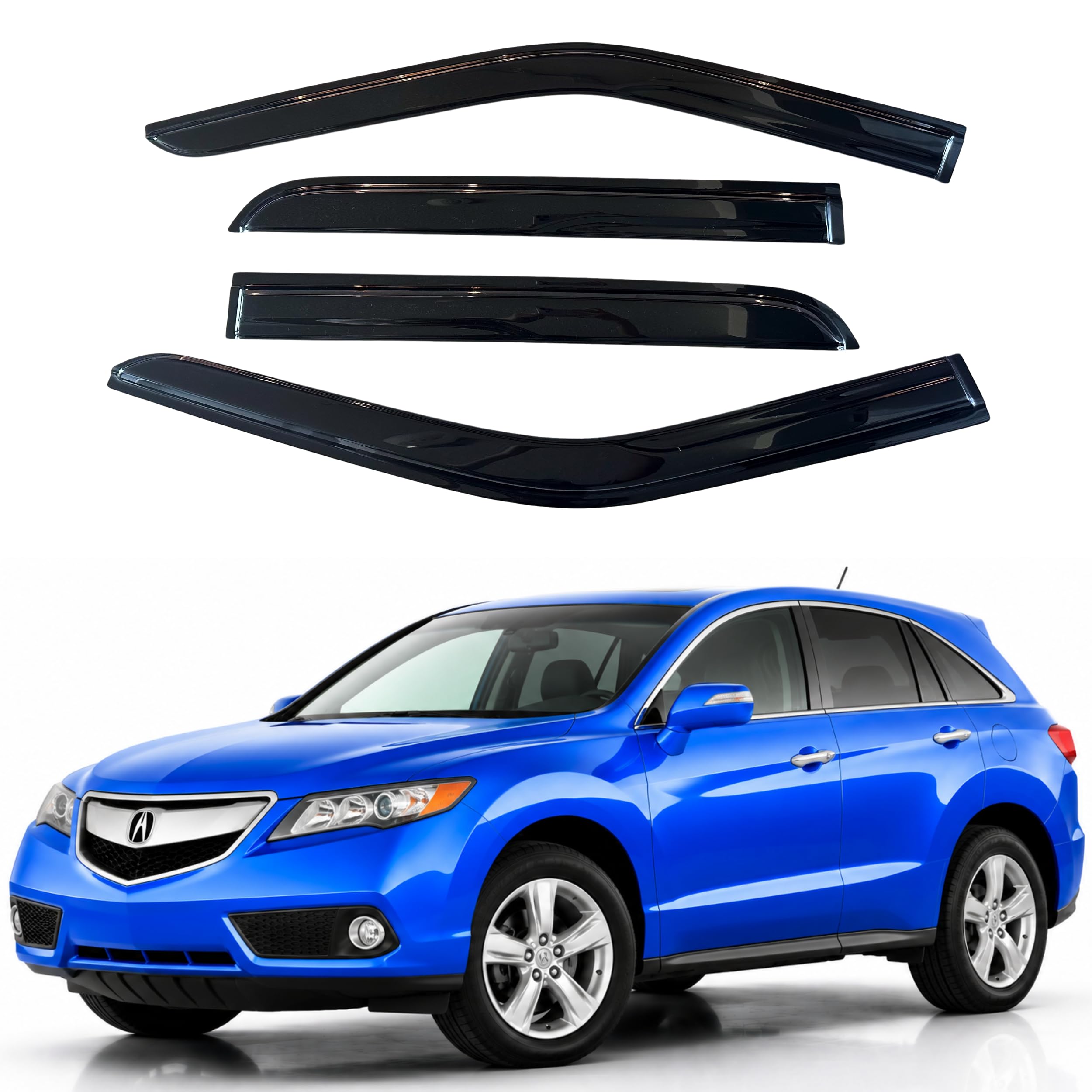 IG Window Visors Fit for 2013-2018 Acura RDX, Out-Channel Rain Guards Vent Wind Deflectors 4PC, Car Accessories for 13-18 Acura RDX
