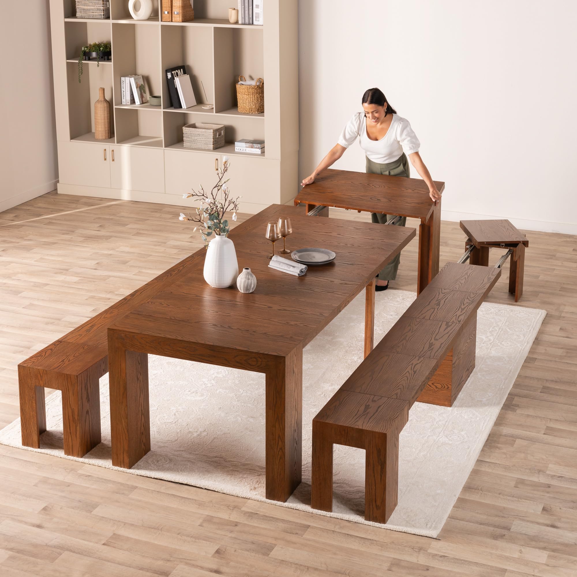 Transformer Table - Solid Wood Extendable Dining Table