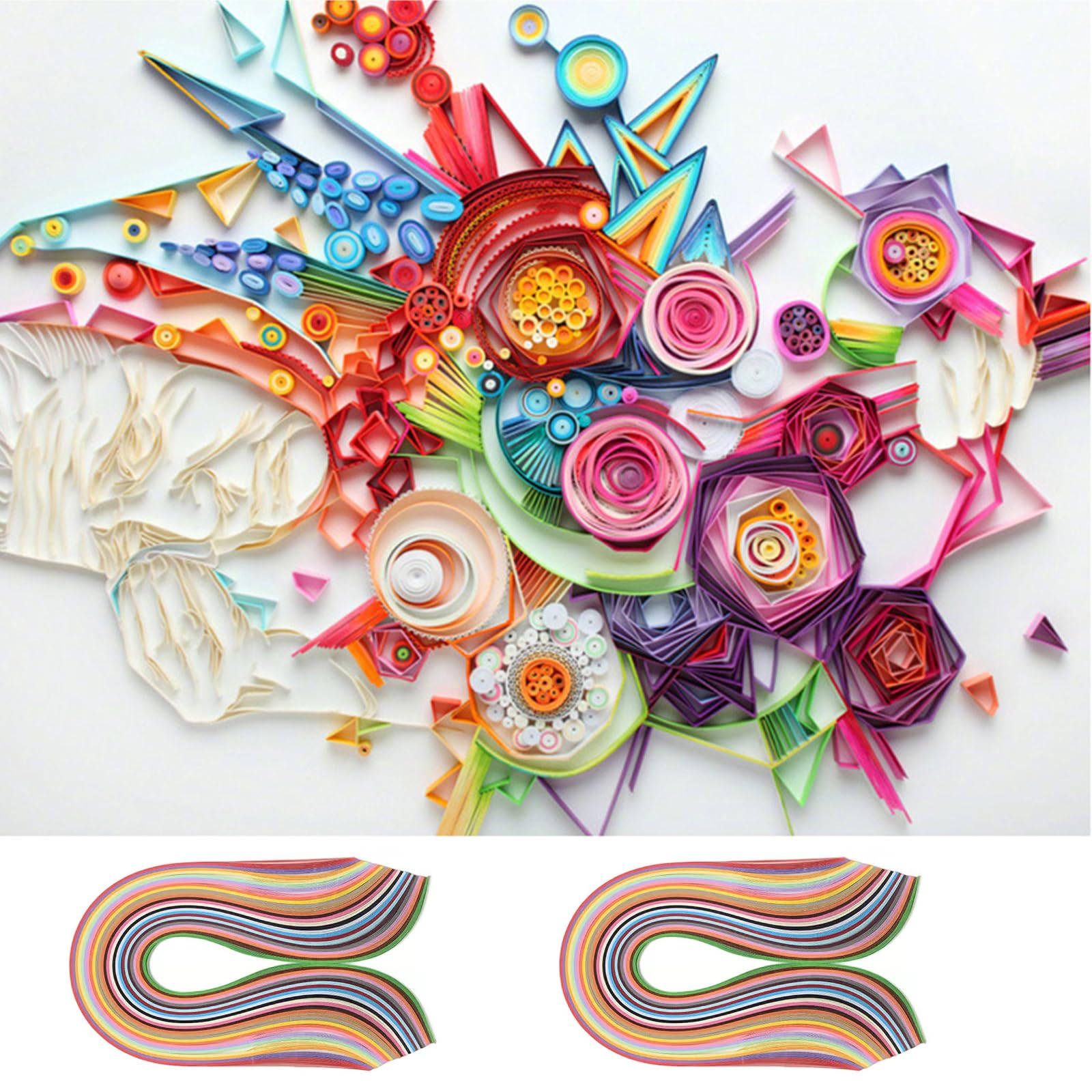 180Pcs Quilling Paper Strips, 36 Colors Quilling Paper Set Quilling Strips with Length 53cm Width 5mm for DIY Arts and Crafts