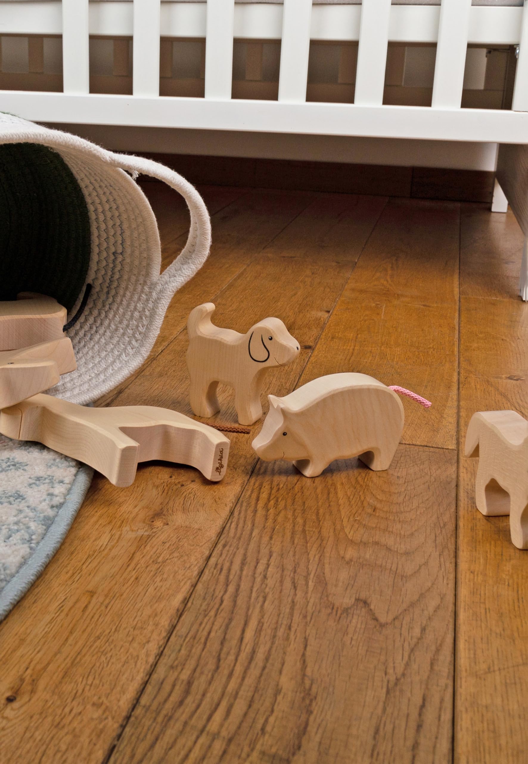 Sigikid 7-TLG. Bauernhof Holztiere Set Tierfiguren Holzspielzeug