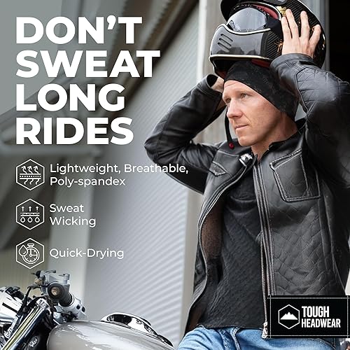 Vista 22 de Forro de casco de refrigeración para hombre, gorra de cráneo de ciclismo, forro de casco de motocicleta Negro