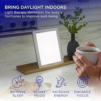 Verilux HappyLight Lucent Light Therapy Lamp, 10,000 Lux, UV-Free LED