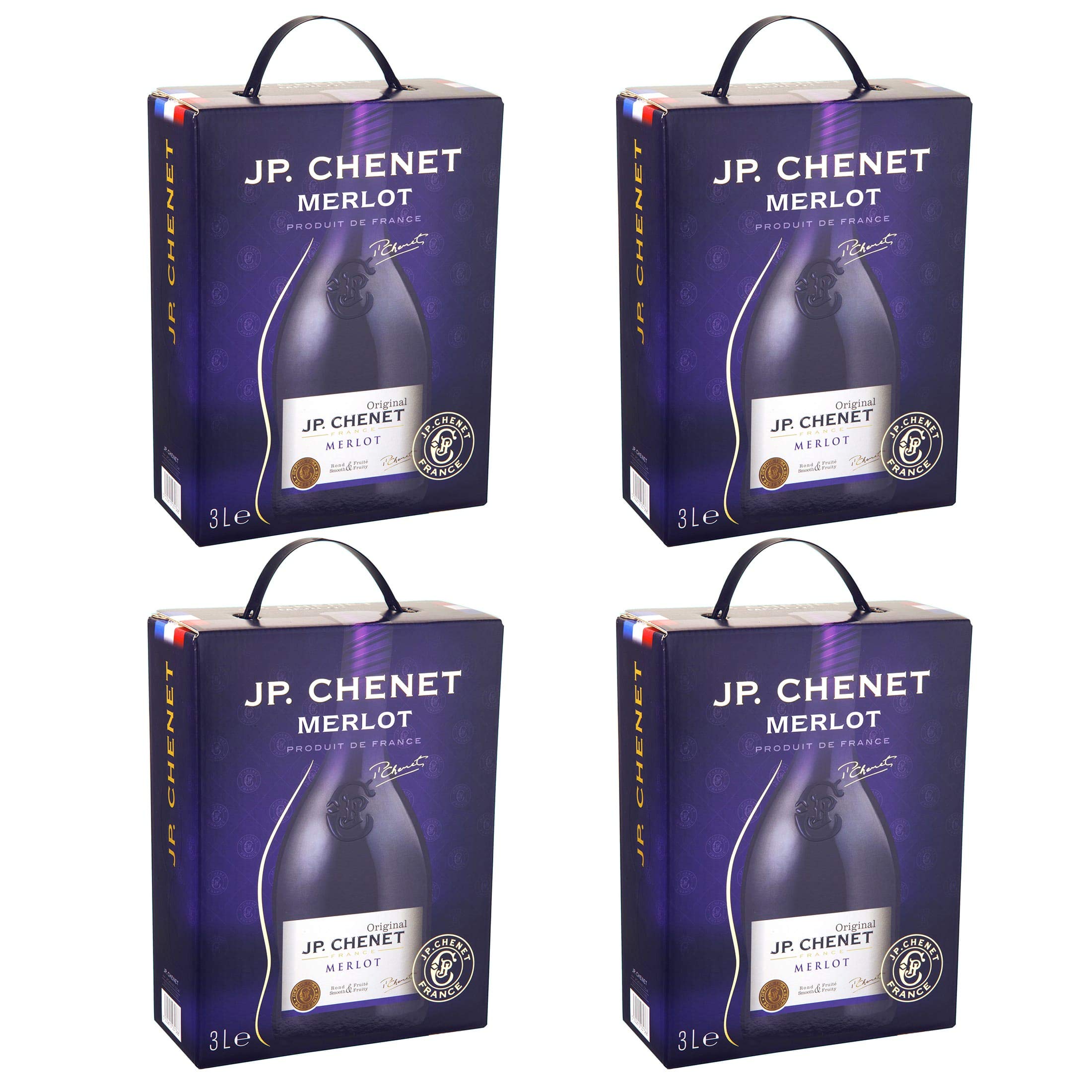 Bag-in-Box - 2019 IGP Oc Merlot - JP. Chenet - Frankreich - Languedoc-Roussillon - Rotwein, trocken, Box mit:4 Boxen