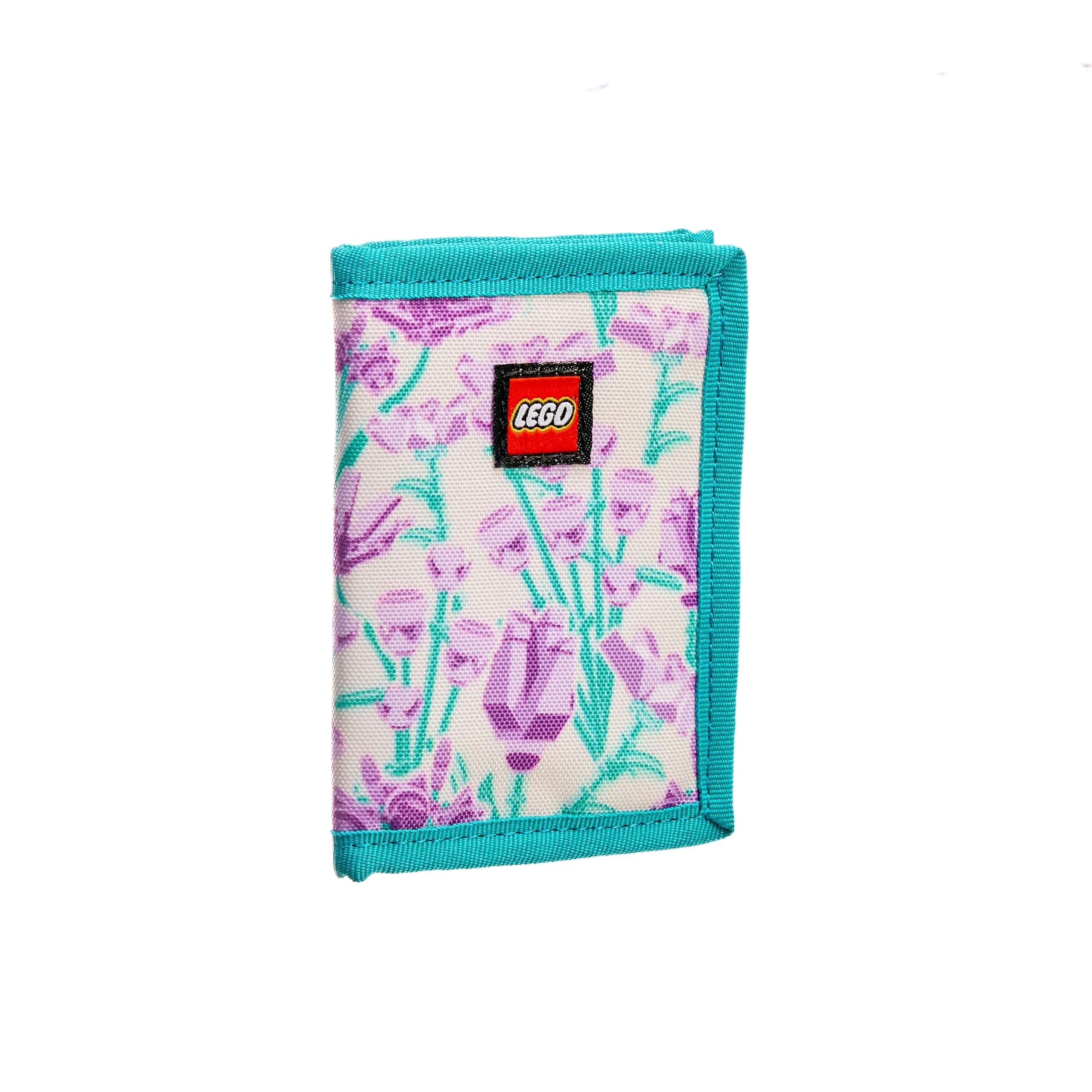 LEGO Trifold Wallet, Kids Unisex Wallet for Boys and Girls, with Clear ID Window, Card and Cash Pockets and Secure Hook and Loop Closure, Purple Bouquet