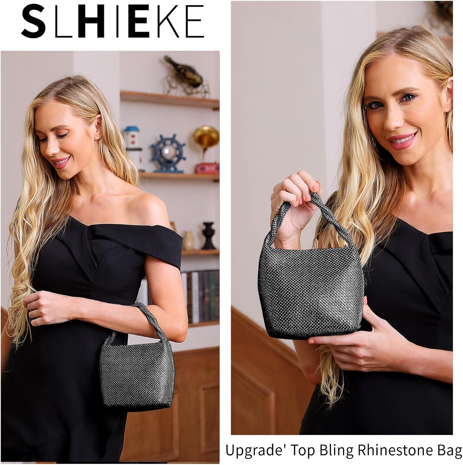 Sparkly Clutch Purses For Women Wedding Party Pleated Silver Banquet Evening Bags For Women Formal