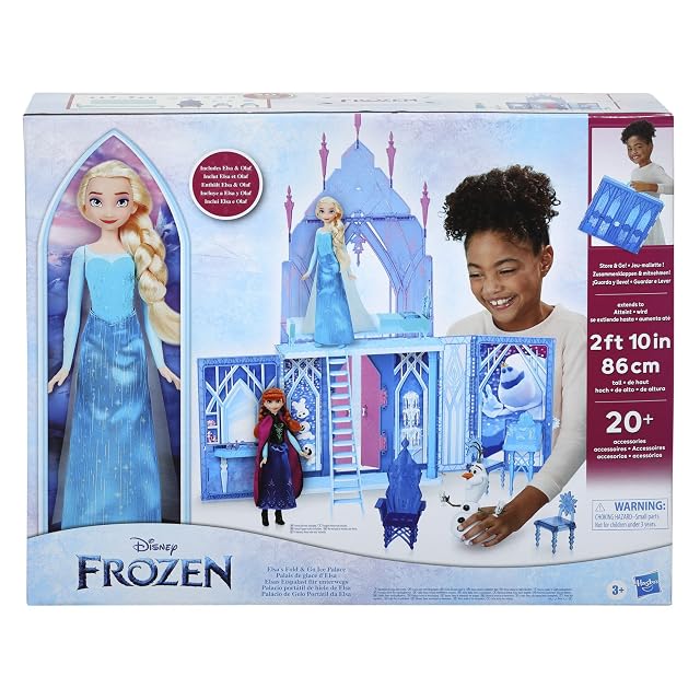 Foto 2 de 8 de Disney Frozen, Palacio portátil de Hielo de Elsa, Castillo de Juguete, Casa de muñecas, Multicolor