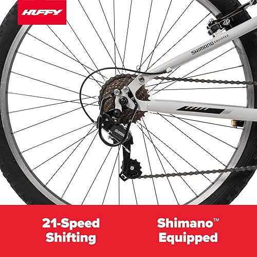 Miniatura 2 de Huffy Stone Mountain Hardtail Mountain Bike for BoysGirlsMenWomen, 20"24"26" Sizes, 6 or 21 Speed Shimano Twist Shifting, Front or Dual Suspension,