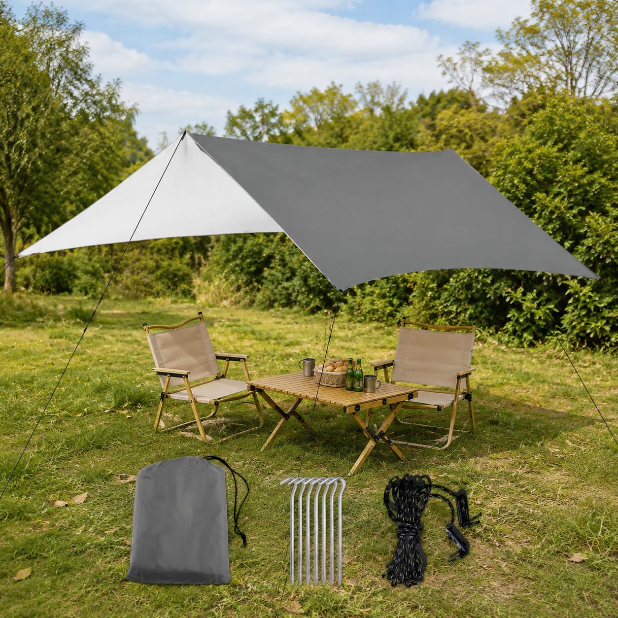 Campeggio Impermeabile, Poliestere, size to 1 | poliestere, uso esterno, impermeabile 2000mm, rivestimento argentato, per 3-4 persone, alluminio, per picnic, per avventura