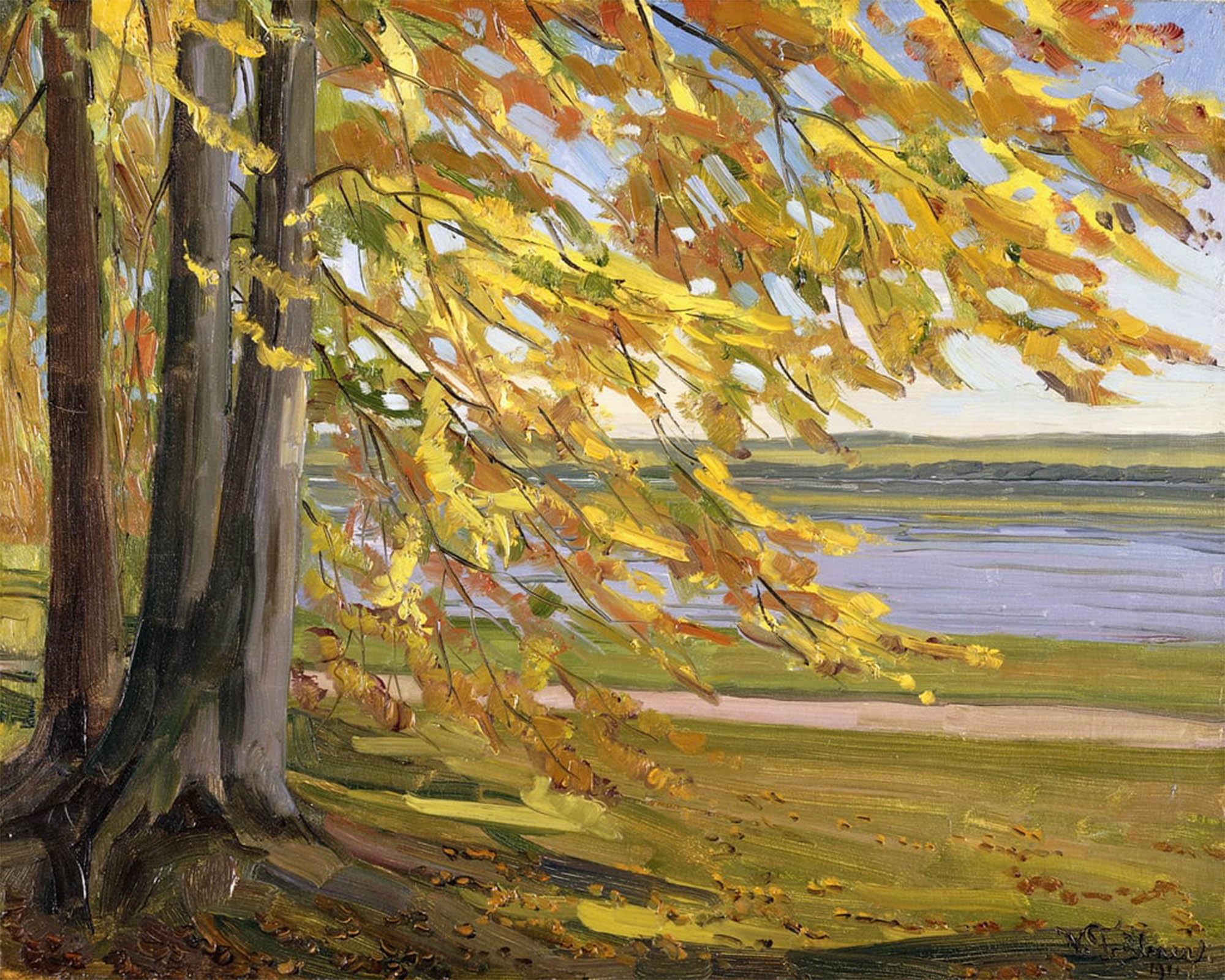 POSTERIIk Vintage Print Pop Art Landscape Artwork Lake Starnberg Starnberger See by Heinrich Wilhelm Truebner Art Prints for Office Home Decor 60x90cm