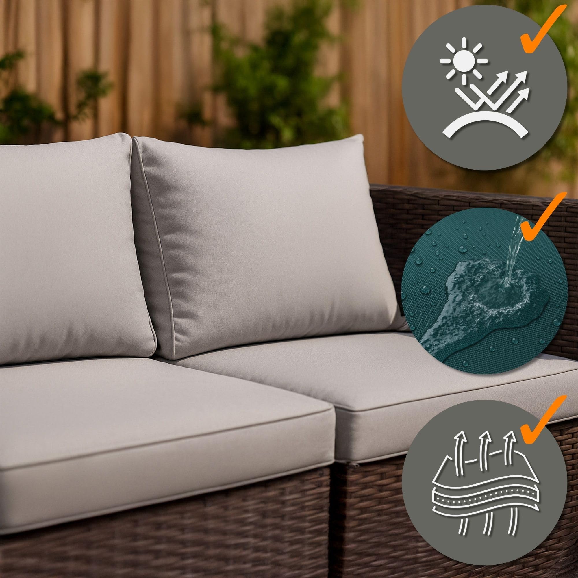 Tissu imperméable au metre 5 M x 160cm - Tissus résistant à l'eau pour extérieur idéal pour meubles coussins housses d'extérieur accessoires de jardin et projets de couture Graphite Oeko-Tex