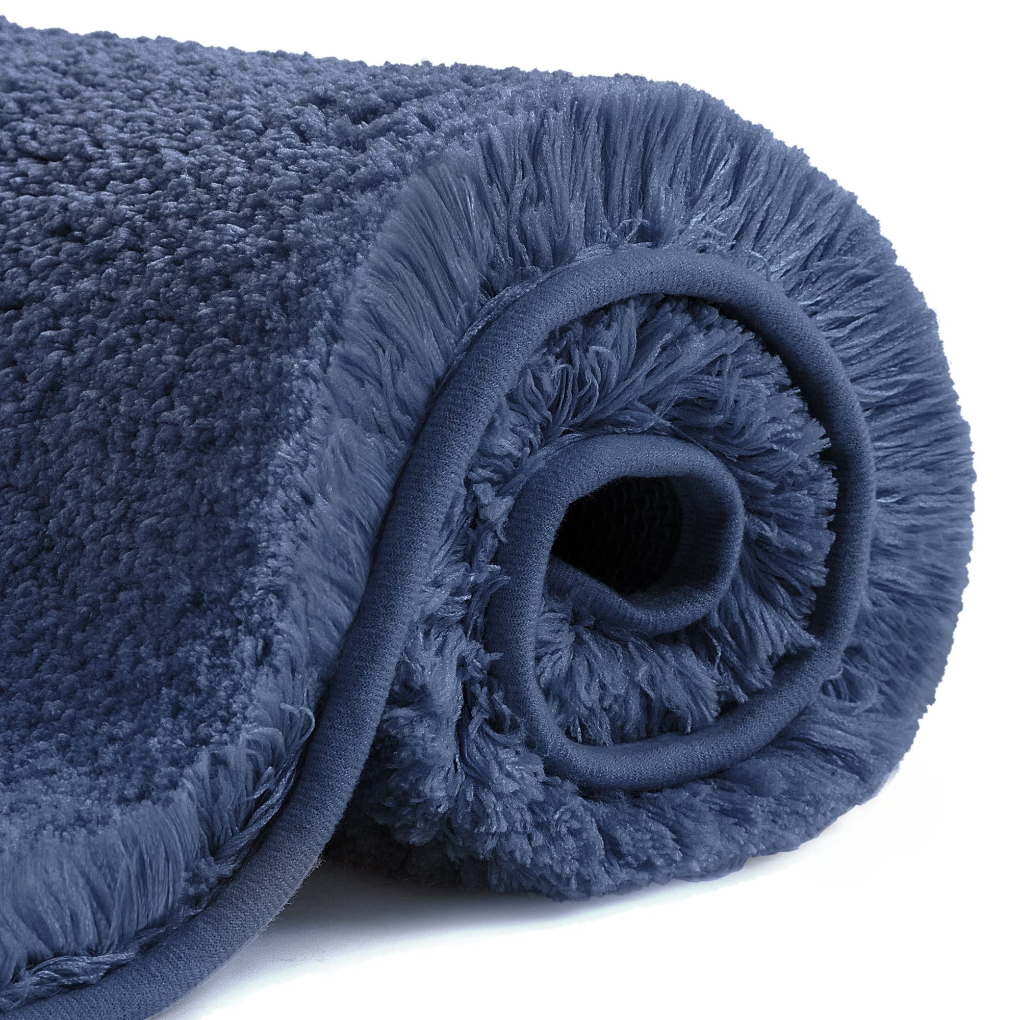 VANZAVANZU Non Slip Bath Mat Extra Large Bathroom Runner Rug Thickened Bath Rug for Bathroom Absorbent Ultra Soft Bedside Carpet Fluffy Microfiber Runner Floor Mat - 50 x 122cm (White) — view 19