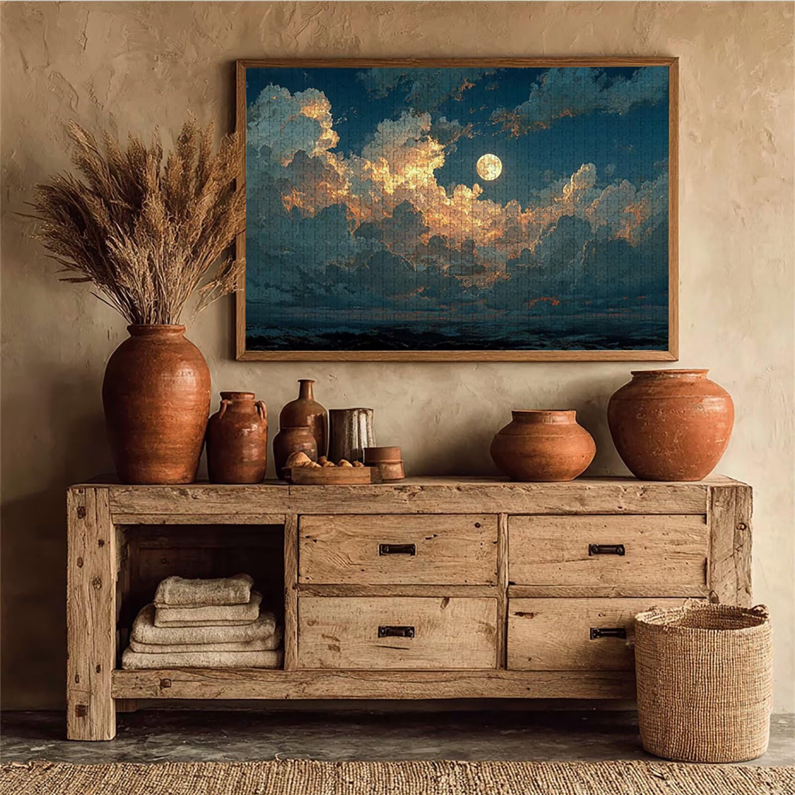 Księżyc Puzzle 5000 sztuk dla dorosłych, drewniane puzzle z pudełkiem 156 x 105 cm, pomysł na prezent dla mężczyzn i kobiet, zabawne gry rodzinne, gry wyzwania, wykwintne opakowanie na prezent