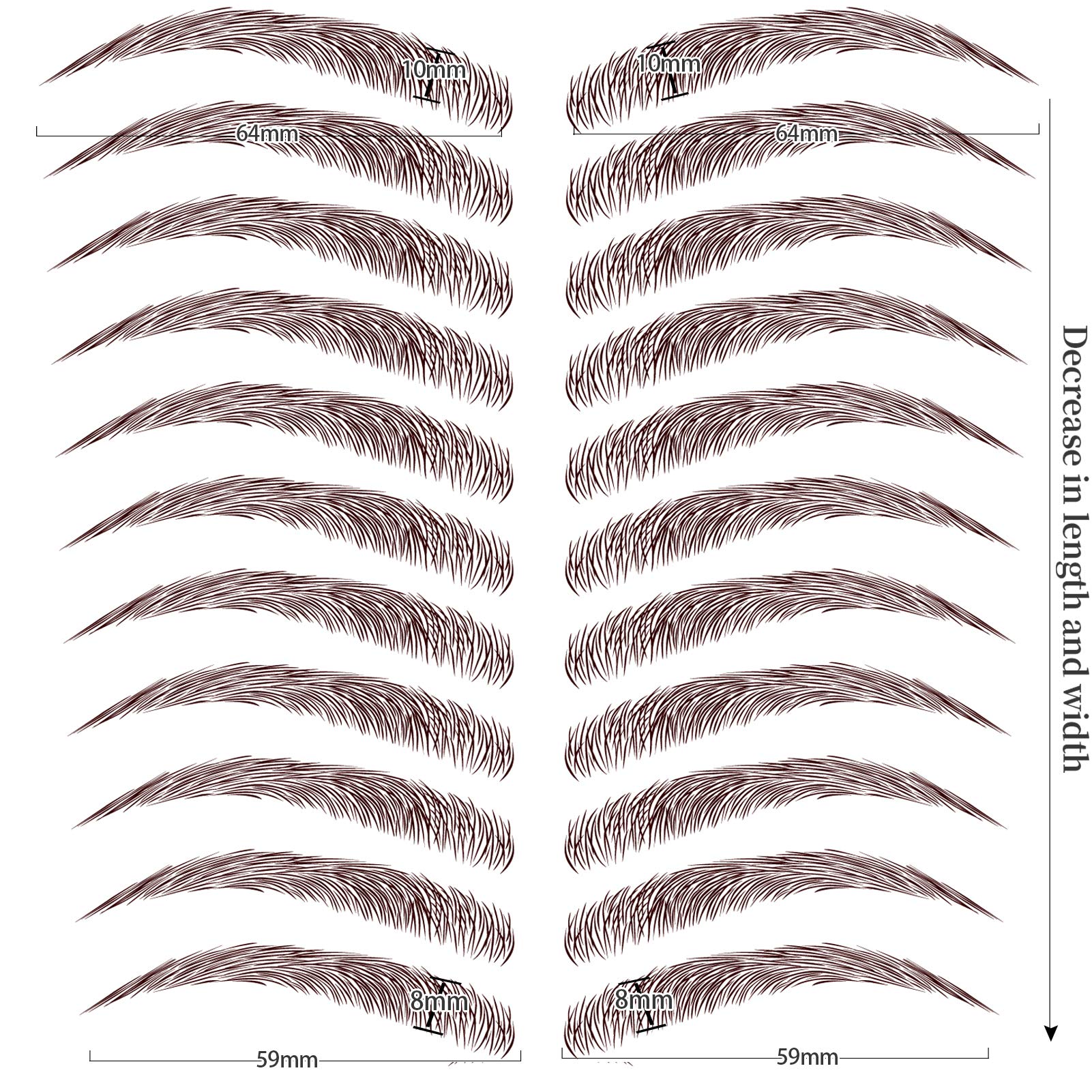 Tatuaje de cejas, 77 pares. Ceja de tatuaje auténtica 4D recién mejorada, popular calcomanía de transferencia de cejas marrón rojizo para mujeres y niñas, tamaños adecuados, impermeable y de larga 5