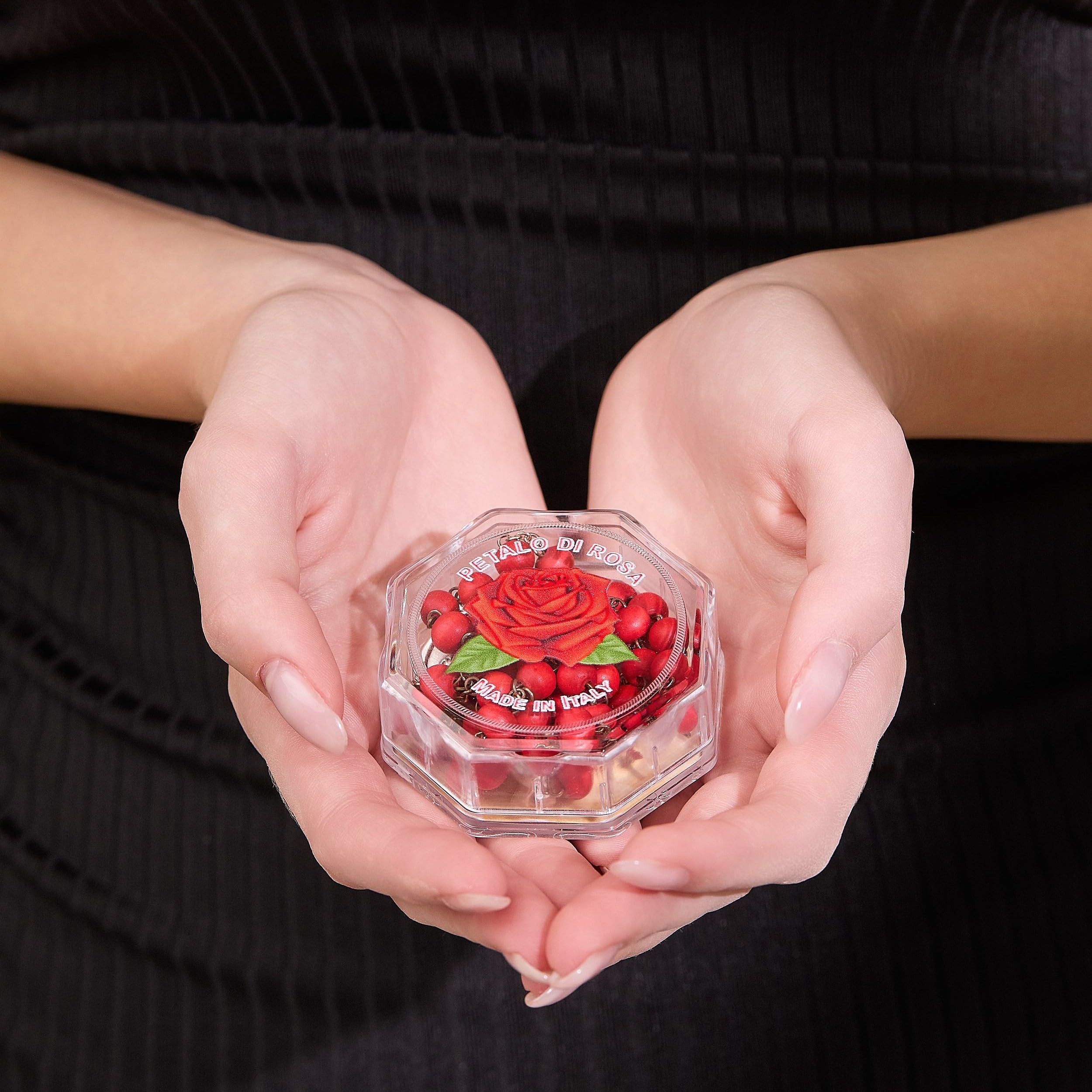 Mondo Cattolico Rosenkranz Perlen katholisch für Frauen und Männer aus dem Vatikan, fünf Jahrzehnte Rosenkranz - Rosenblätter - perfekte katholische Geschenke, Normal, Rose, Kein Edelstein