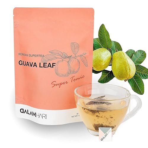 DALAMHARI Bolsas de té de hoja de guayaba Escoba de colon Limpieza de colon Equilibrio de azúcar en la sangre Aumentar el control de glucosa Té