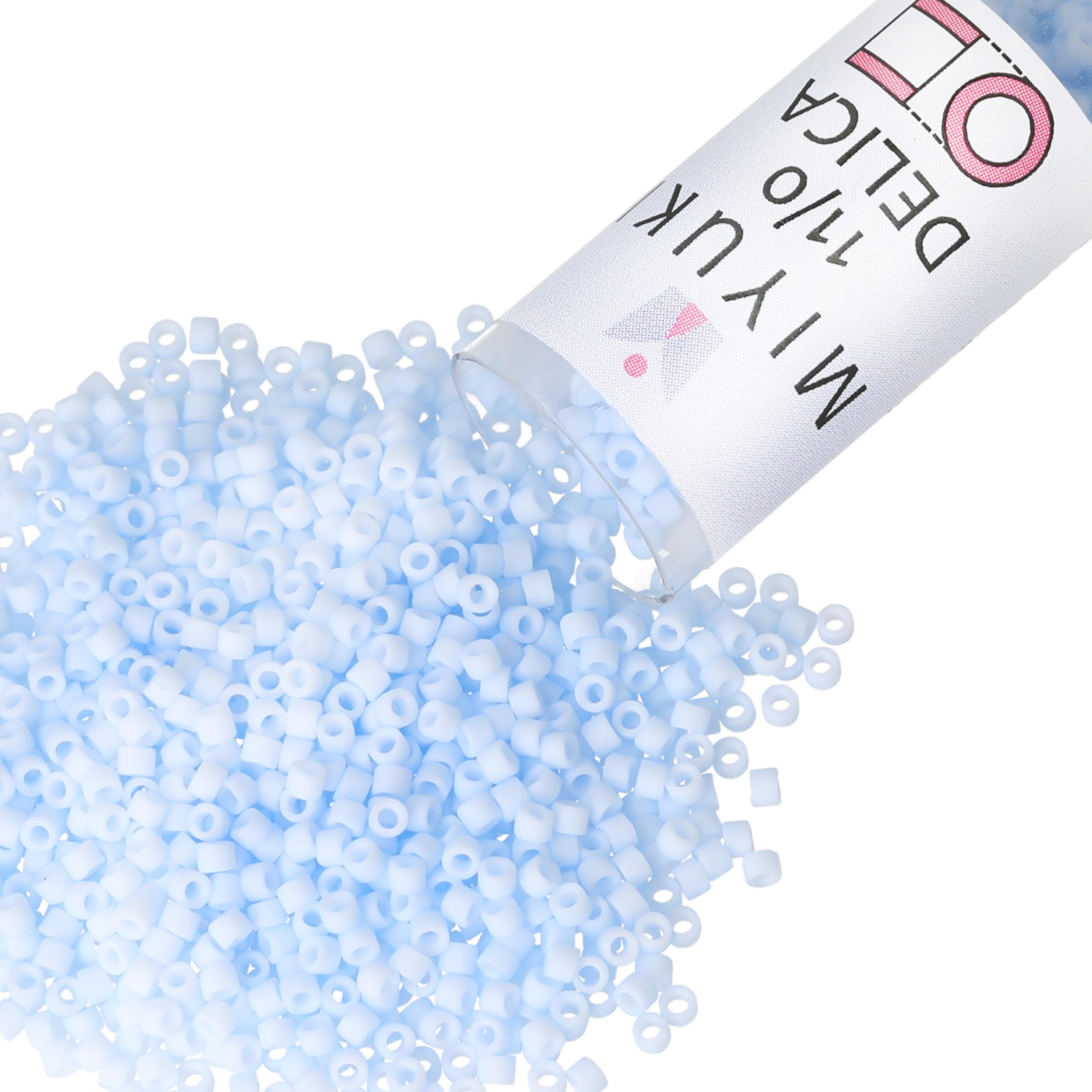 Miyuki Glass Delica Beads Matte Opaque Light Sky Blue 7.2 g Size 11