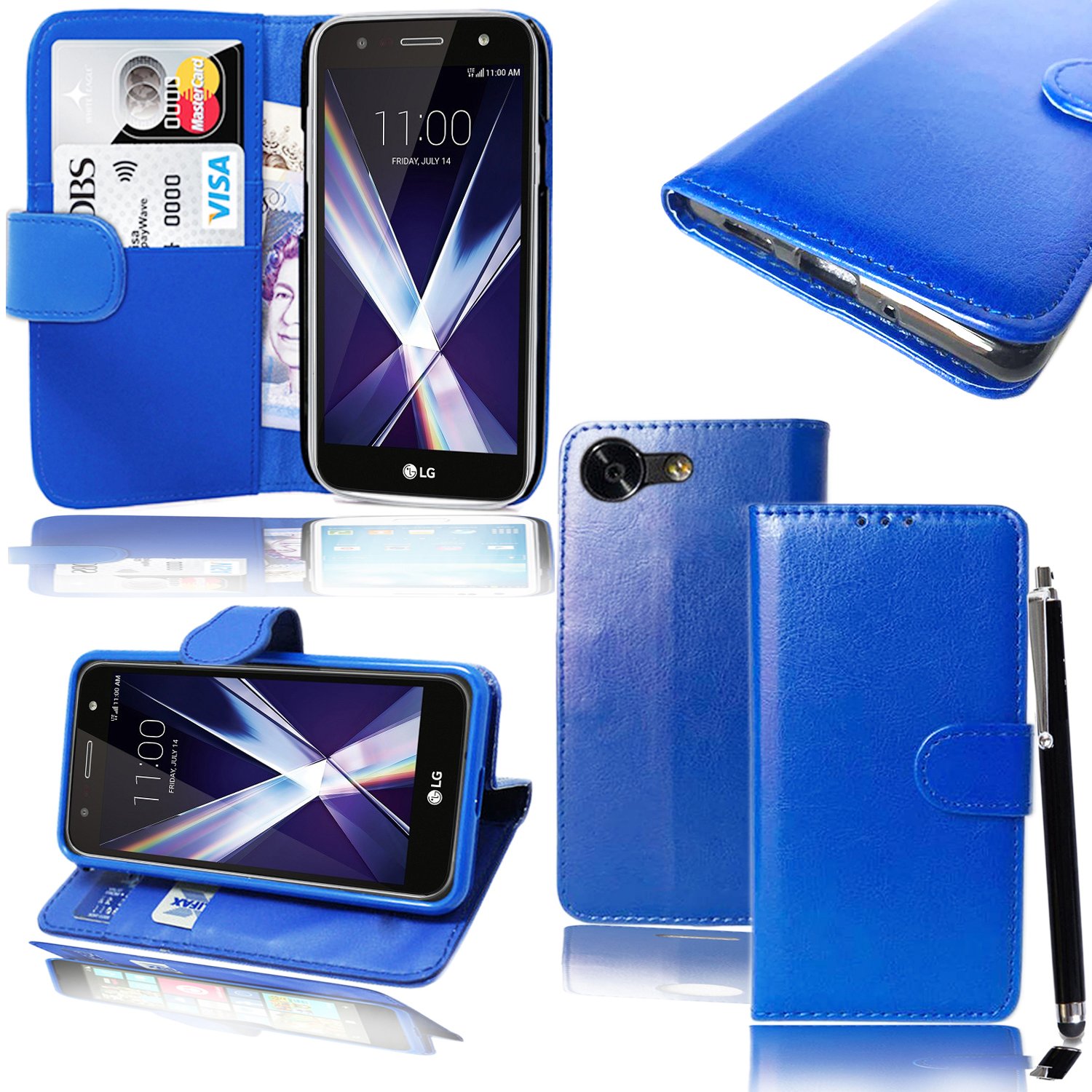 LG Q6 / LG Q6a / LG Q6 Plus Case, Mobile Stuff Leather Case 2018 Model [5.5 Inch Display] Cover [With Card Holder] Case for LG Q6 / LG Q6a / LG Q6+ (BLUE BOOK)