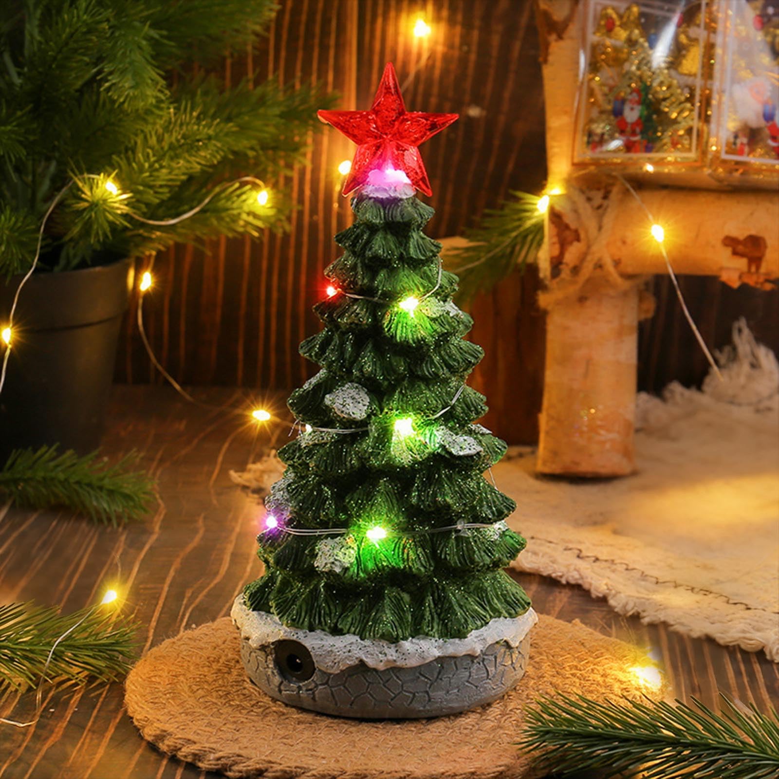 XAGMODSHN Carillon per Albero Natale con luci a LED, Decorazione da Tavolo Natalizia per Donne e Ragazze, Regali Natale per la casa. Carillon Natalizio