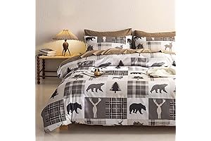 Wake In Cloud Rustic Comforter Set for King: Wilderness Retreat in the...