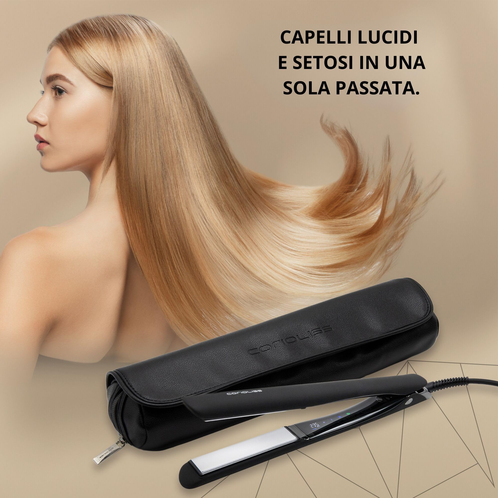 Corioliss C5 | Piastra per Capelli Professionale | Piastre in Titanio | Perfetta per Lisciare e Fare Onde | Fino a 235°C Black Chrome