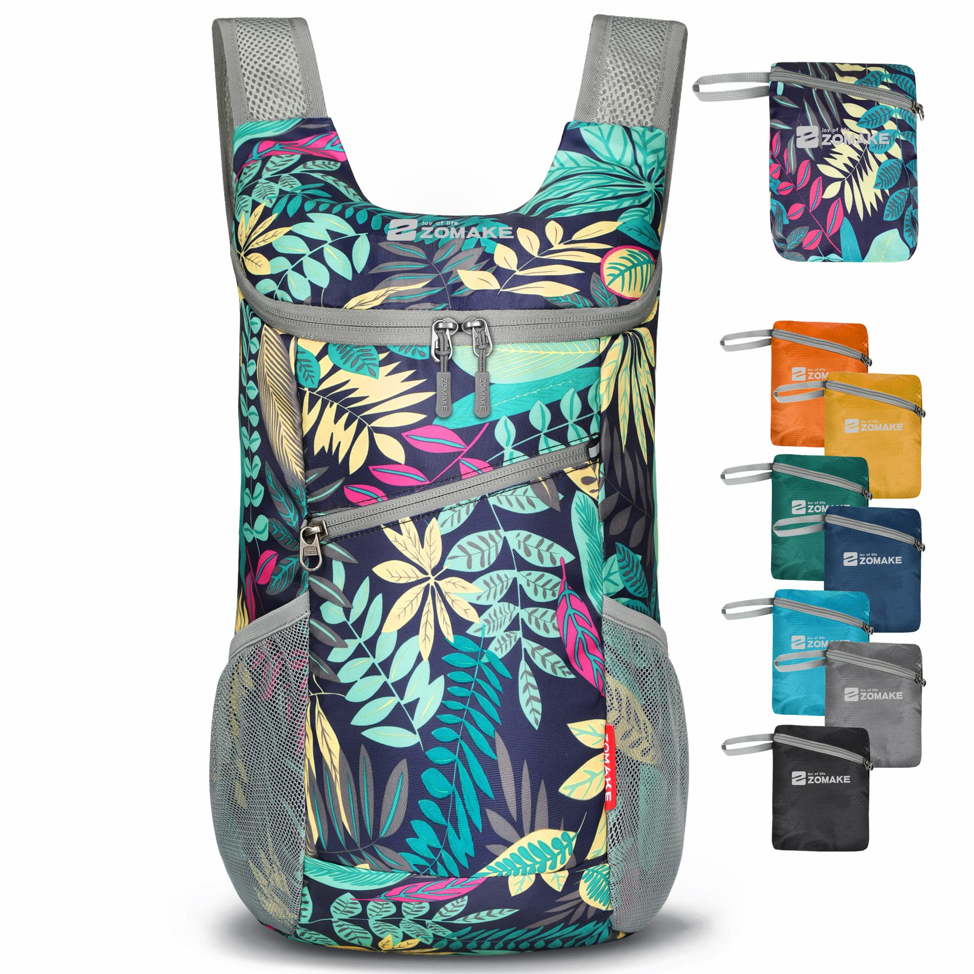 ZOMAKELightweight Hiking Backpack:14L Packable Backpacks - Foldable Water Resistant Back Pack Small Day Pack for Hiking