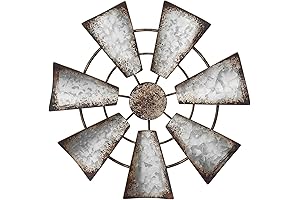 Mkono 11.5" Small Farmhouse Metal Windmill Wall Decor