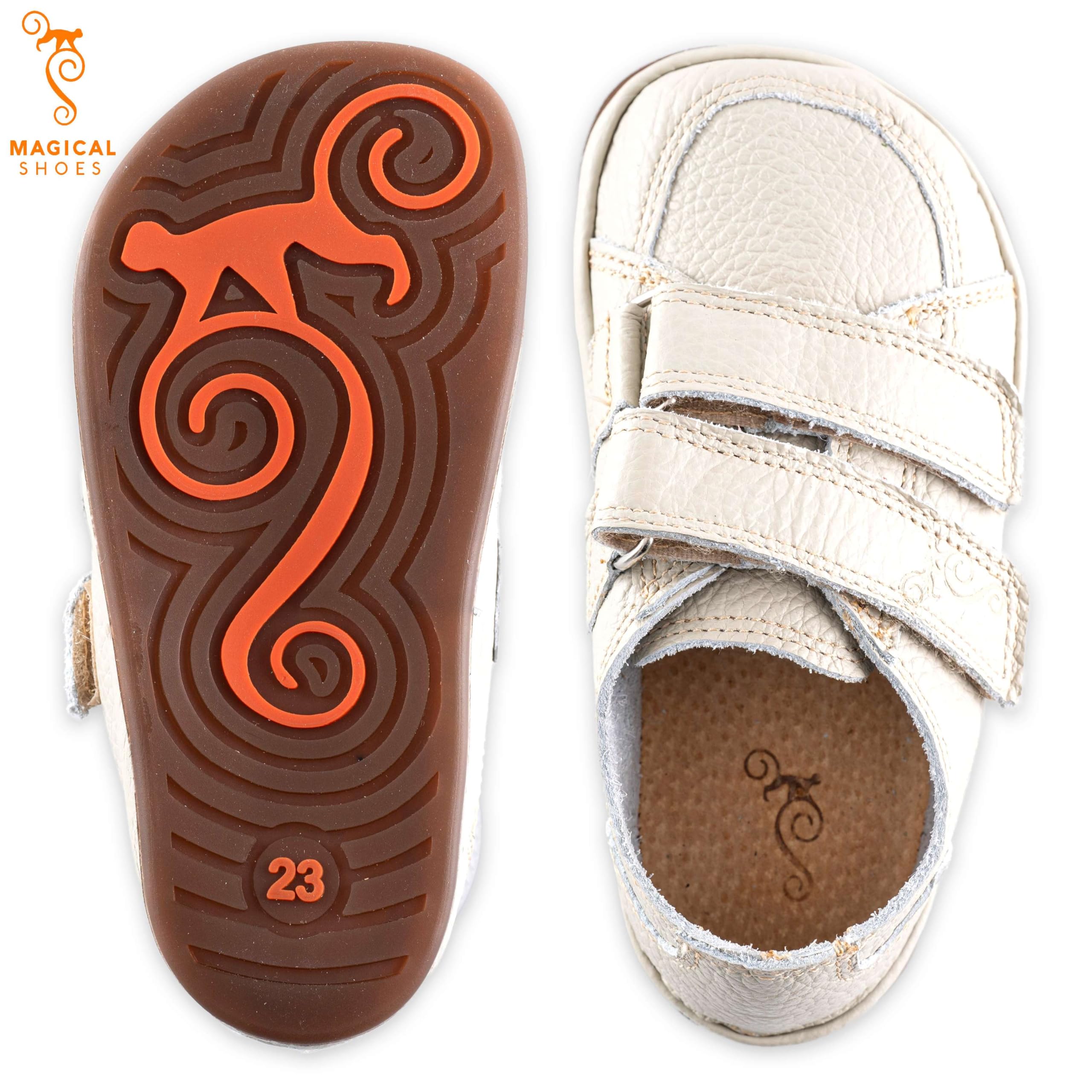 Magical Shoes Dziecięce Buty do Chodzenia Boso, Skórzane Buty dla Dziewcząt i Chłopców, Minimalistyczne Buty, Sandały, Kapcie, Buty do Biegania, Chodzenia, Milo