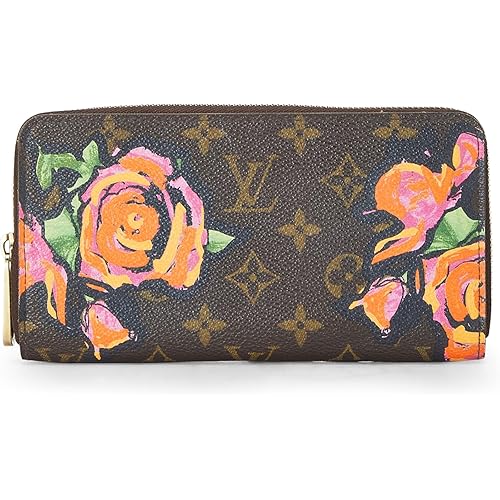 Louis Vuitton, Pre-Loved Stephen Sprouse x Louis Vuitton Monogram Roses Zippy Wallet, Brown