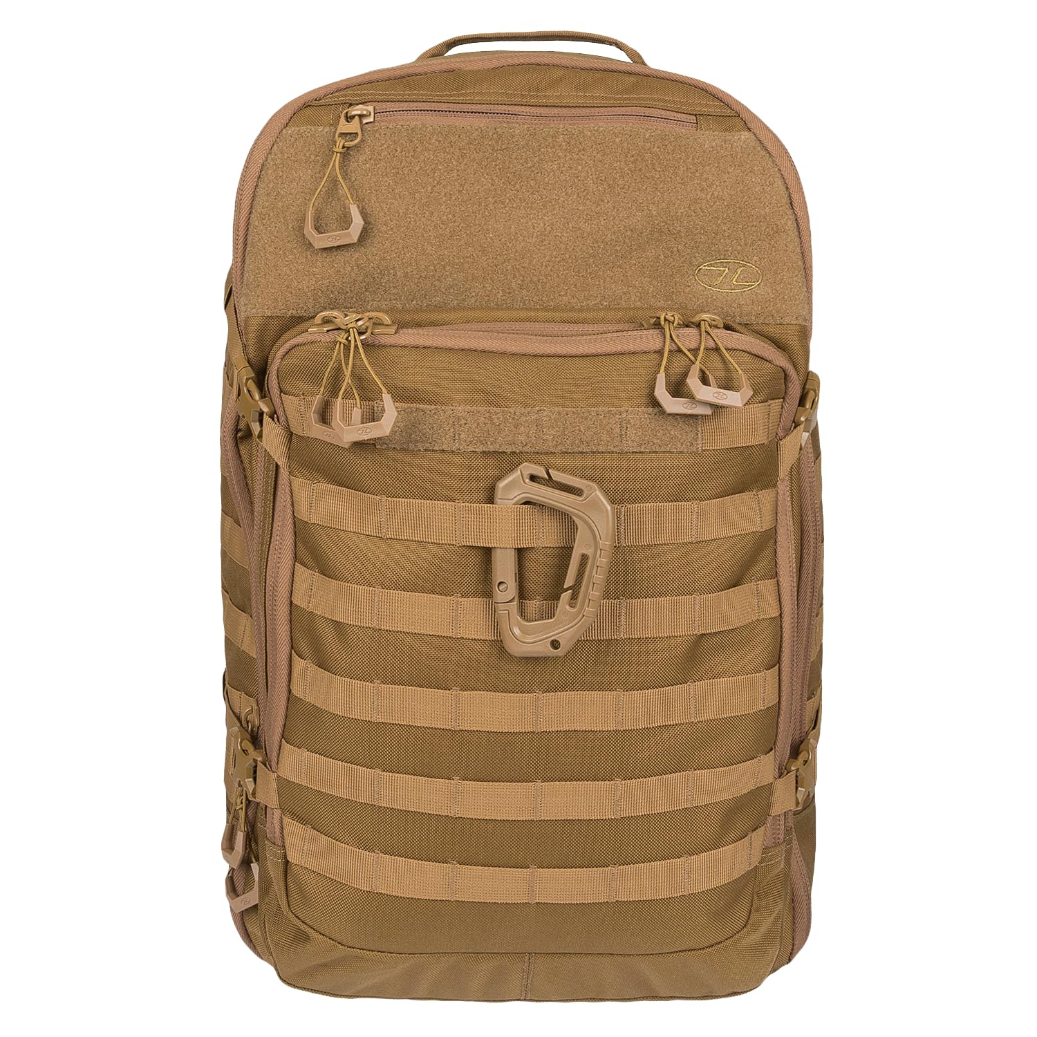 HARRIER Full Clamshell Tactical Backpack 25L/35L/45L - MOLLE Webbing, Airmesh Padded Back System, Hydration/Laptop Compatible, Heavy Duty 1000D Polyester for Military Outdoor EDC (Coyote Tan, 35L)