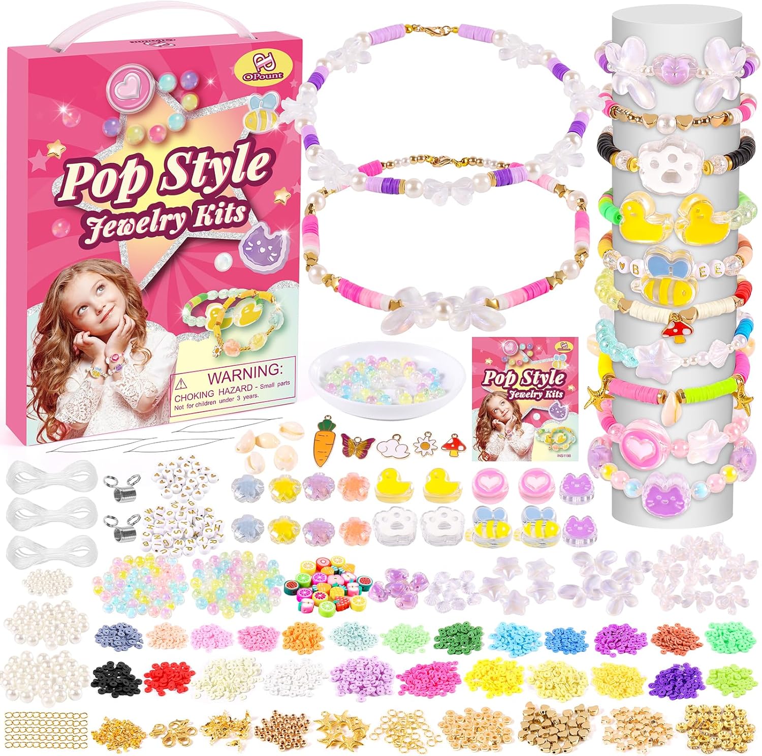PP OPOUNT 2248 PCS Bracelet Making Kit Make 14 Bracelets