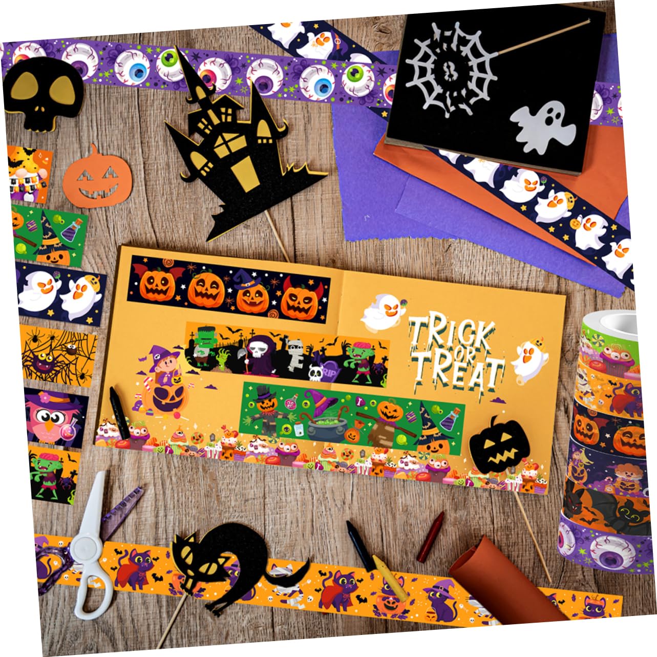 Lurrose 5 Set Di Nastri Decorativi Per Halloween Carini Di Nastro Washi Per Scrapbooking Nastro Decorativo Per Festival 10 Modelli 12 * 5