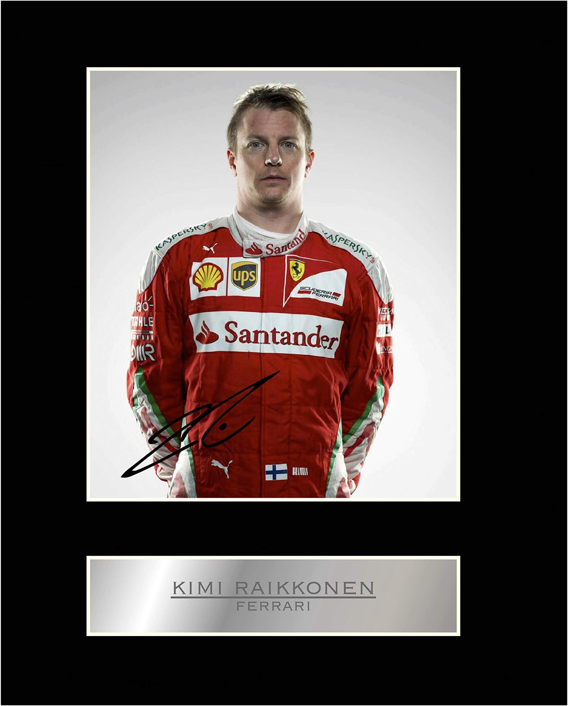 iconic picKimi Raikkonen Print Signed Mounted Photo Display #01 Autographed Picture Print