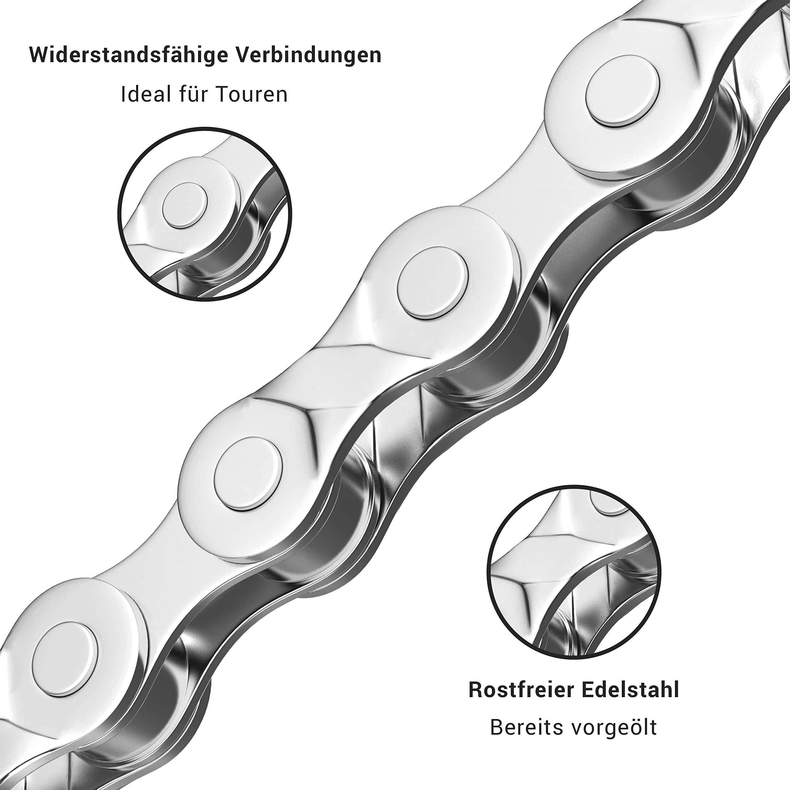 Fahrradkette 6/7/8 Fach 116 Glieder - 1/2 X 3/32 Zoll In Gold
