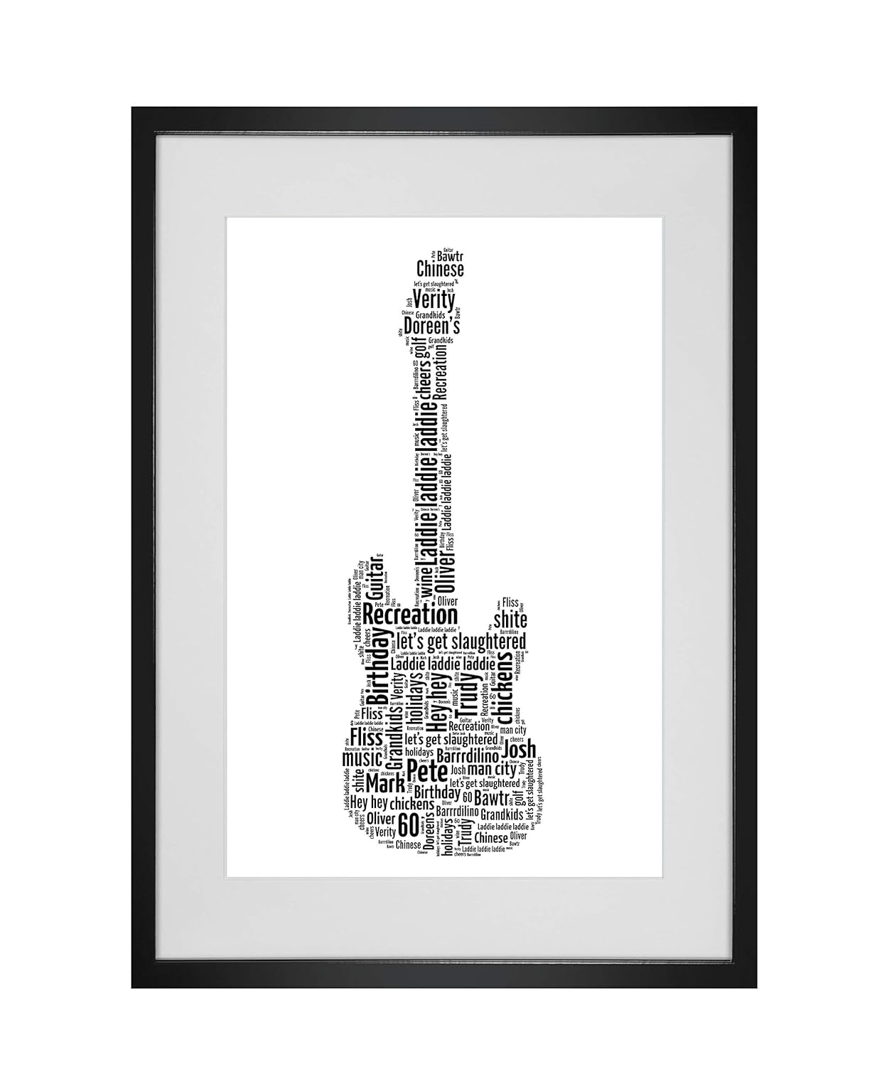 Personalised Electric Guitar Gifts Word Art Print Amazon.co.uk