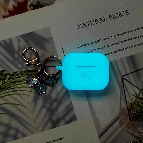 Miniatura 5 de Funda compatible con AirPods Pro 2 2022, funda de silicona suave con patrón de corazón dorado para AirPods Pro de 2 generación con bonito llavero de