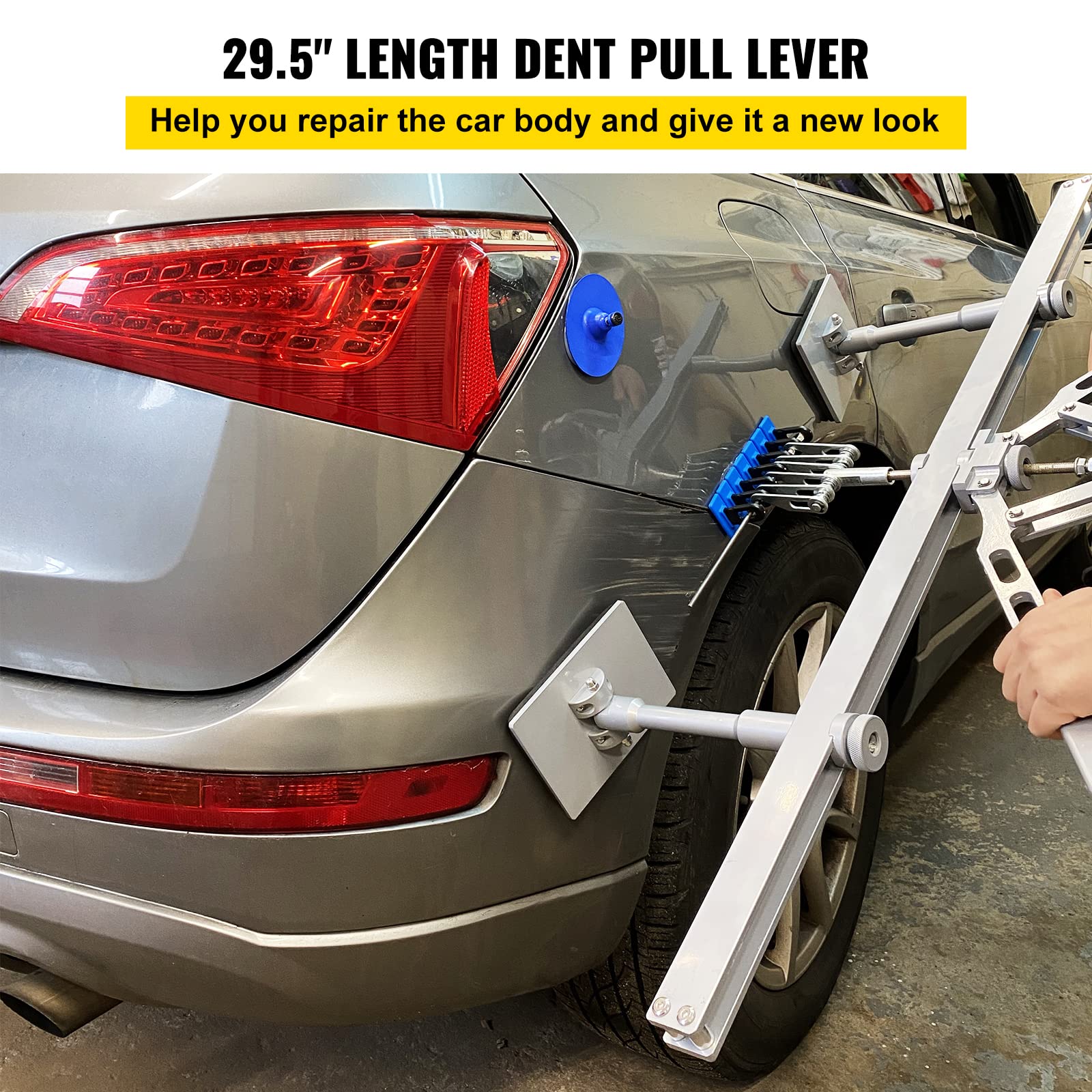VEVOR Dent Pull Lever Bar Kit, Car Dent Puller Kit Dent Pull Lever, Fit for Both Aluminum and Steel Dent Pulling (750MM)