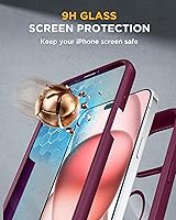 Vista 853 de Miracase Glass Series - Funda magnética para iPhone 15, compatible con MagSafe, de cuerpo completo, protector de pantalla de vidrio 9H integrado