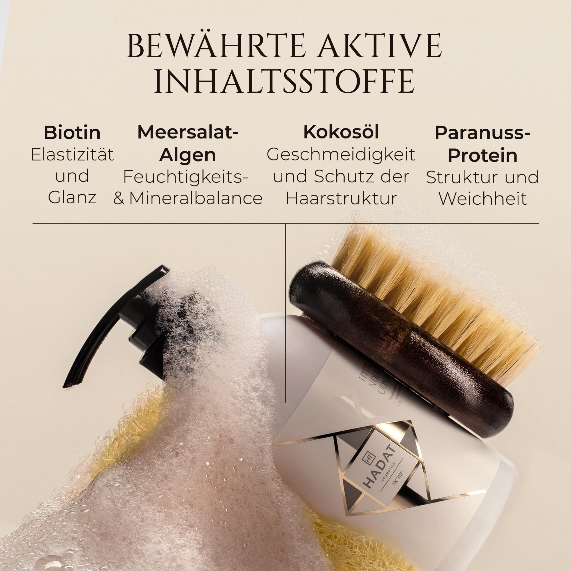 HADAT Hydro Nutrient Nourishing Conditioner – Professionelle Salonformel mit Biotin, Meeresmineralien– Geschmeidigkeit & Glanz für trockenes, strapaziertes oder krauses Haar (800 ml)